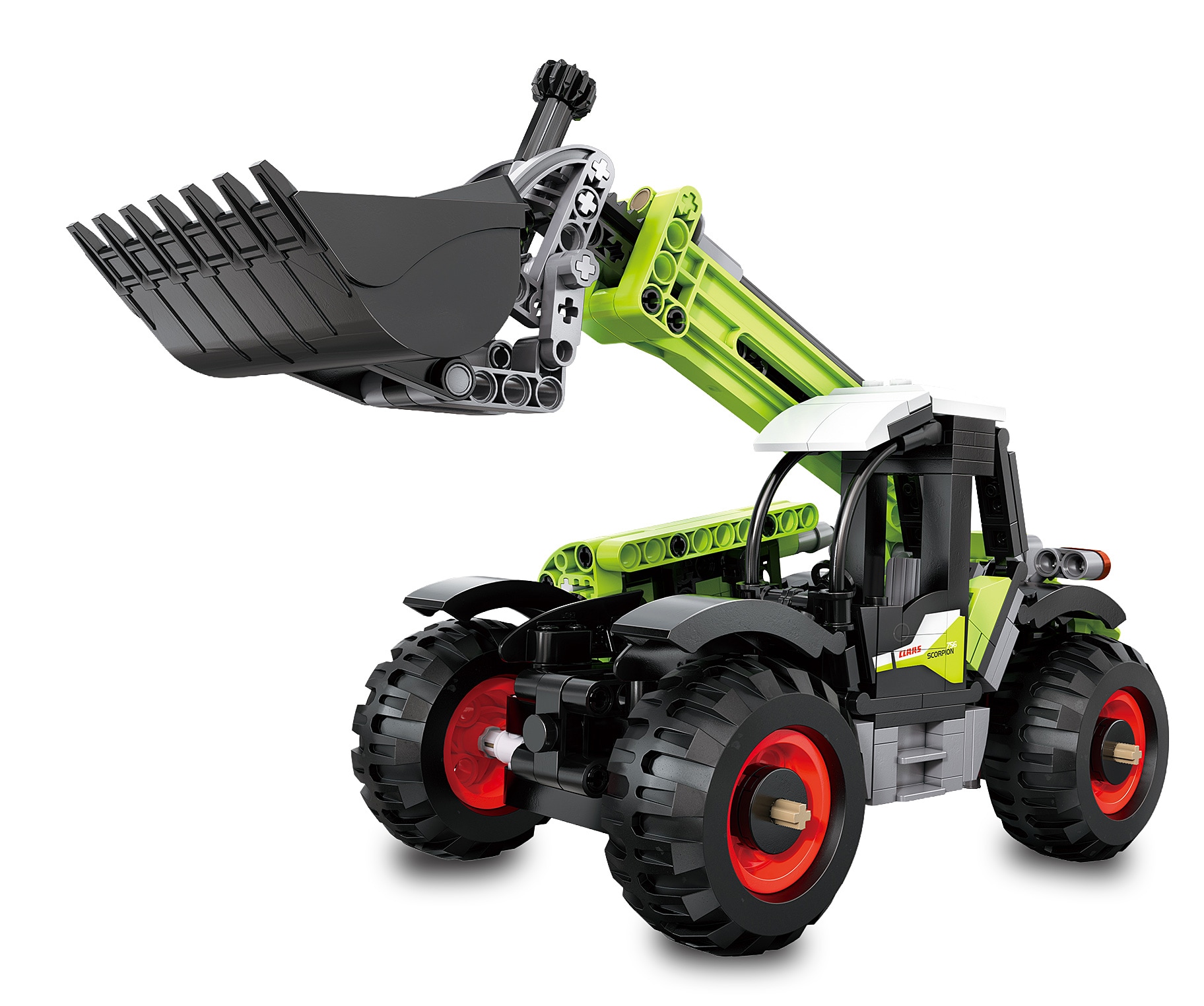 JAMARA-402947 CaDA Teleskoplader Claas Scorpion 756 1:24 Bricks 