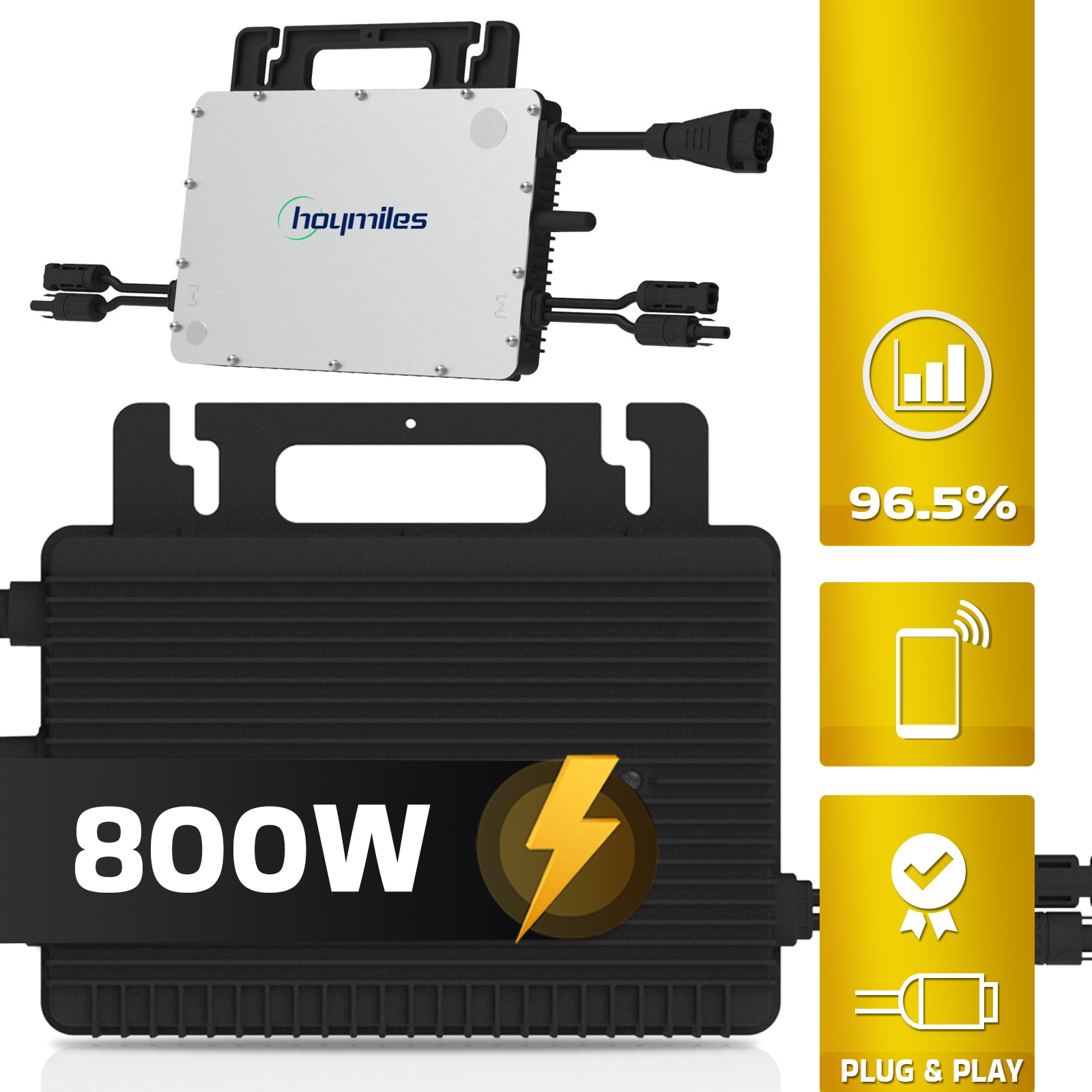 Hoymiles HMS-800-2T 800W Micro-Wechselrichter f&uuml;r Solarmodule, Microinverter Inverter f&uuml;r Mini-PV Plug & Play Balkonkraftwerk, Mikrowechselrichter, Solar 
