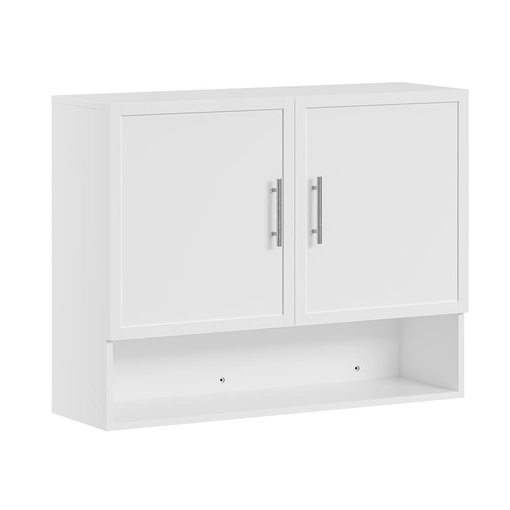SoBuy Wandschrank, H&auml;ngeschrank, Aufbewahrungsschrank mit 2 T&uuml;ren Wei&szlig; 90x70x28,5cm Modern 