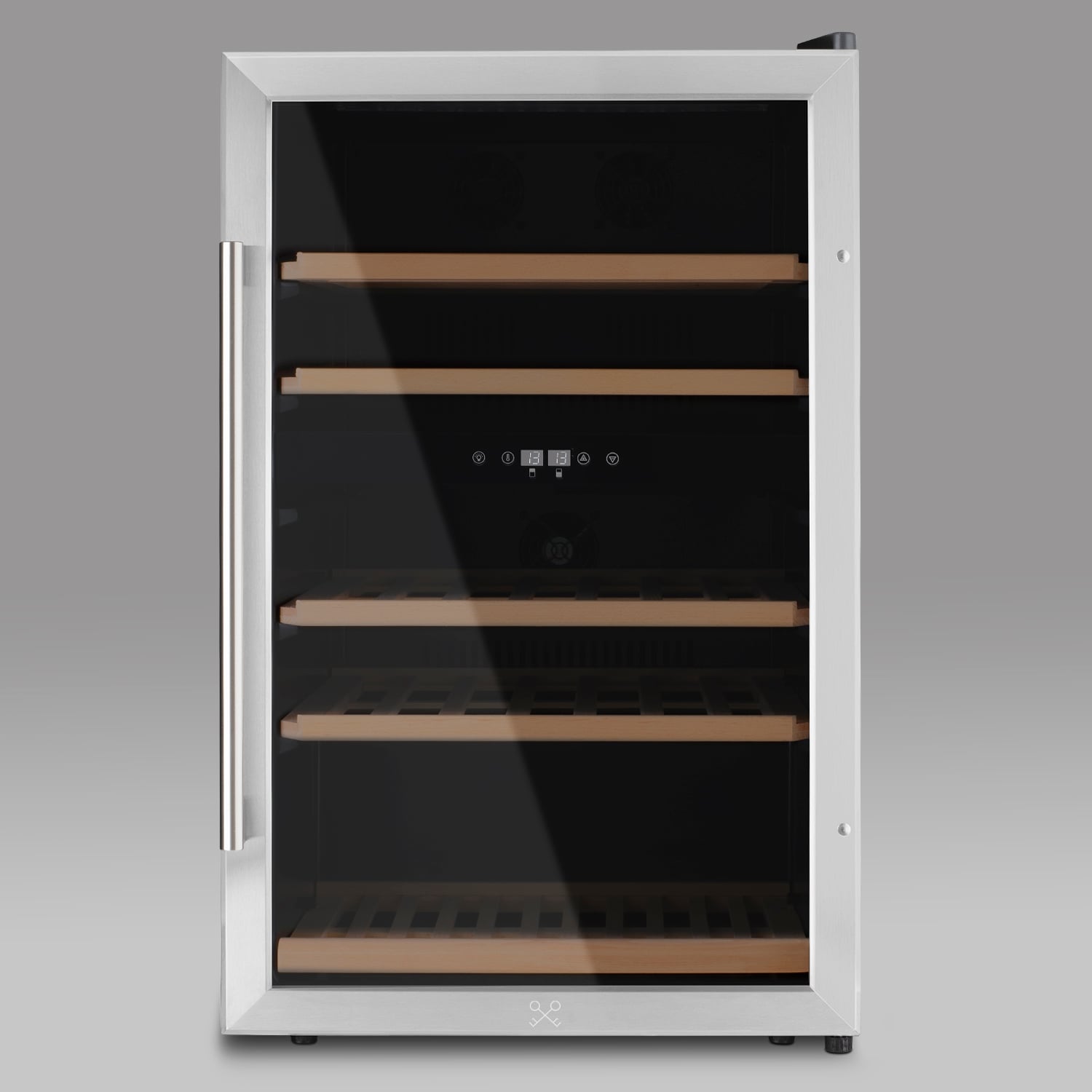 Les Petits Champs Weink&uuml;hlschrank 53 Flaschen CAVCD53, Kapazit&auml;t 128L, 2 Temperaturzonen, Elegantes Design aus Edelstahl, Anti-UV, LED 