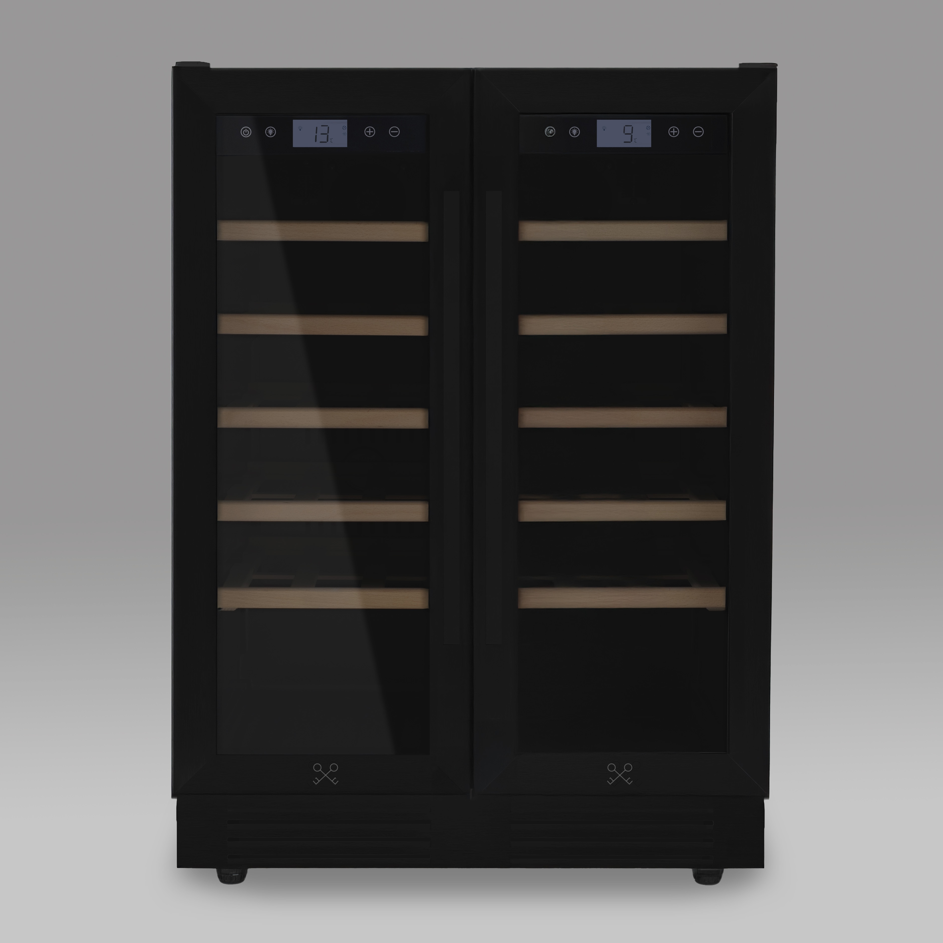 Les Petits Champs Einbau-Weink&uuml;hlschrank 42 Flaschen CAVCEDB42 Black Edition, Kapazit&auml;t 126L, 2 Temperaturzonen, von 5&deg;C bis 20&deg;C, Anti-UV, LED 