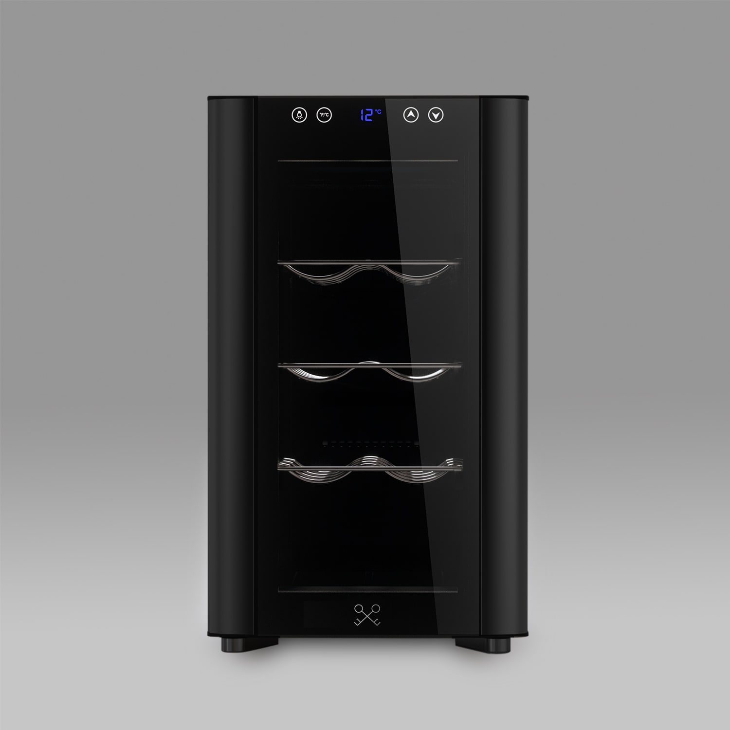 Les Petits Champs Einbau-Weink&uuml;hlschrank f&uuml;r 8 Flaschen CAVSB8, Kapazit&auml;t 23L, Schwarz 