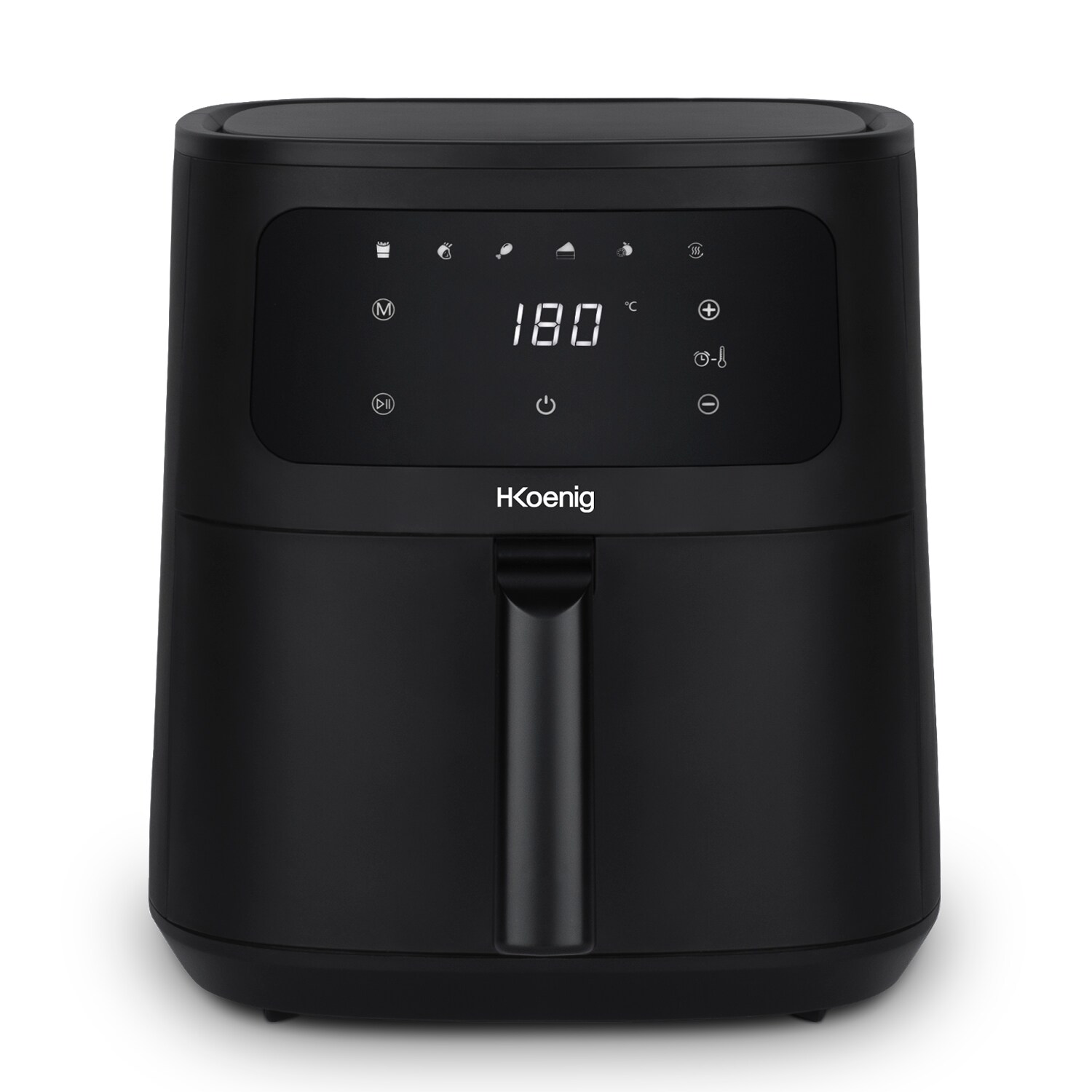 H.Koenig Heißluftfritteuse FRY880, 8L Kapazität, 1700W, einstellbar bis 200°C, 5 Kochprogramme, Touchscreen-Display