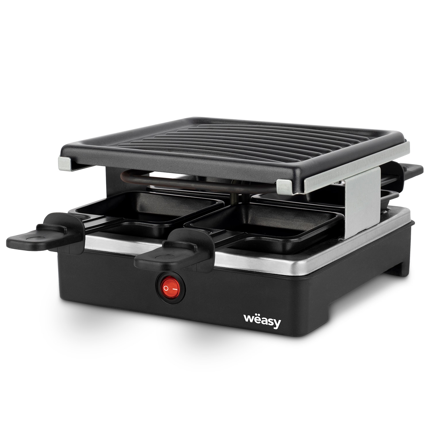 W&euml;asy Raclette Ger&auml;t und Grill LUGA40, 4 Personen, Antihaftbeschictung, 600 W,  Edelstahl, schwarz 