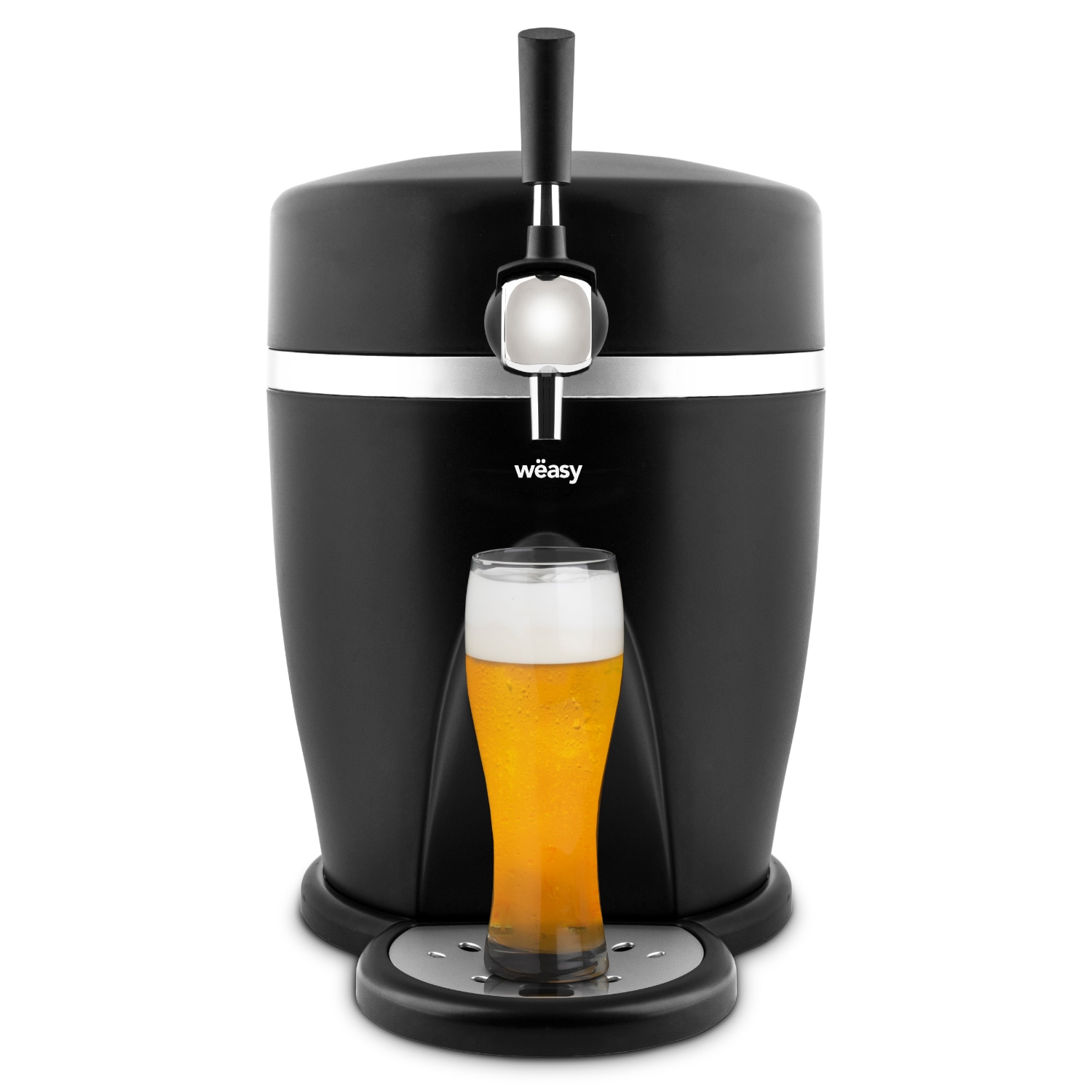 Wëasy Bierzapfanlage PINT568, Kompatibel mit 5L Fässern, 60W, 3°C bis 6°C, Integriertes Kühlsystem, Haltbarkeit bis zu 30 Tagen