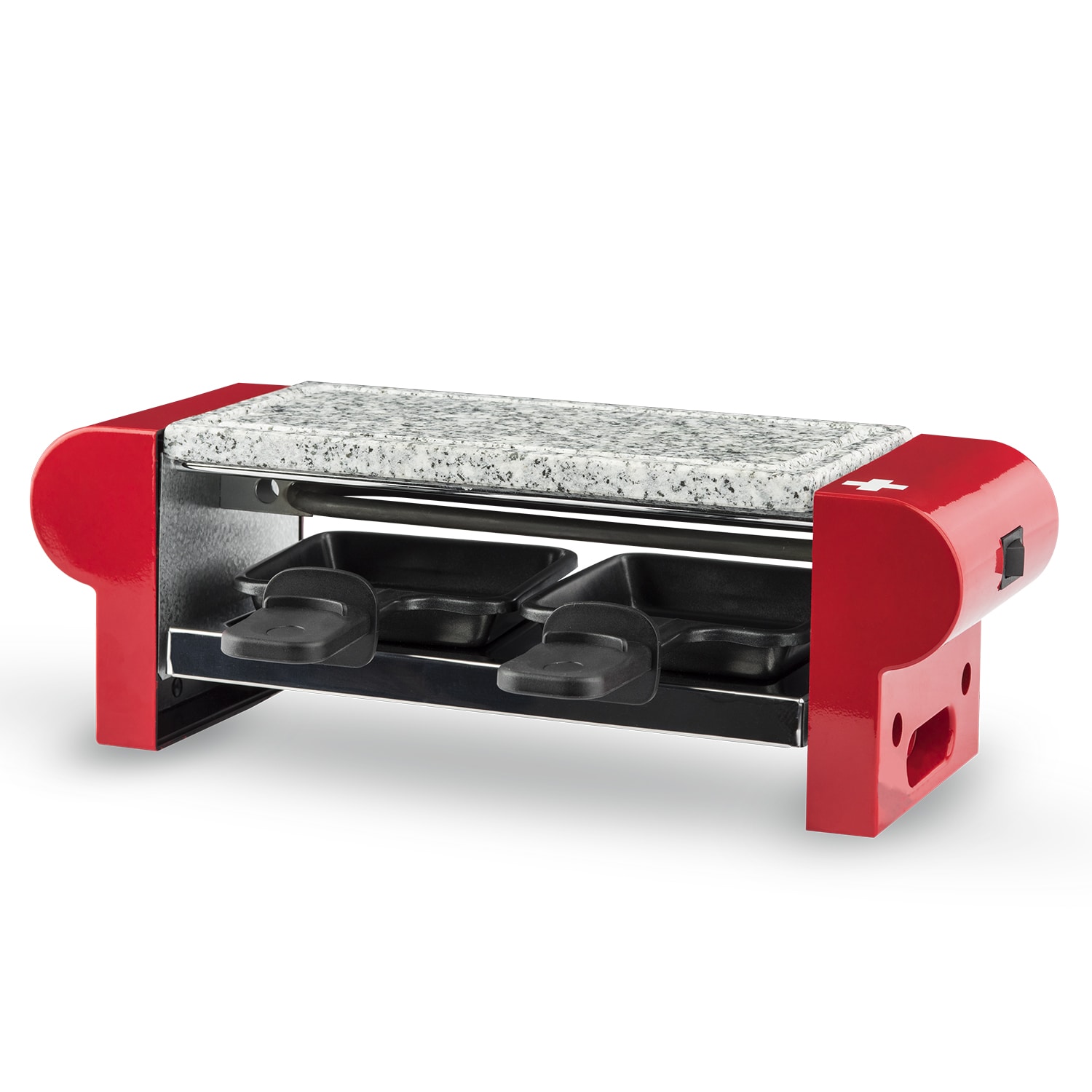 H.Koenig RP2 Raclette-Ger&auml;t / 2 Personen / mit Steingrill / 350 W / Rot 