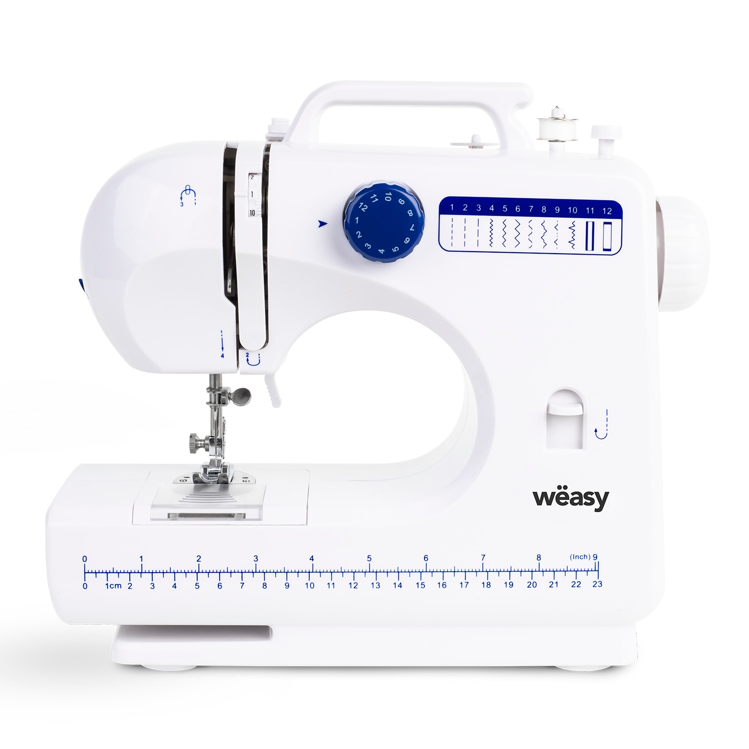 W&euml;asy SW45 N&auml;hmaschine / 12 programmierte N&auml;hmuster /  Automatische Aufspulung 