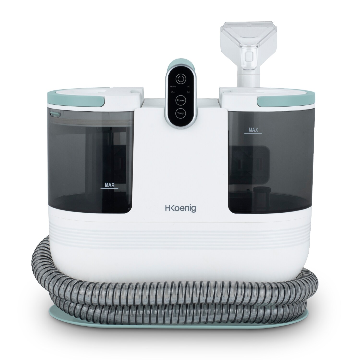 H.Koenig Handtextilreiniger TWT88, Doppelbehälter 1600mL und 950mL, Wasserfluss 290mL/min, Temperatur bis zu 60°C, 2 Saugstufen, 1200W