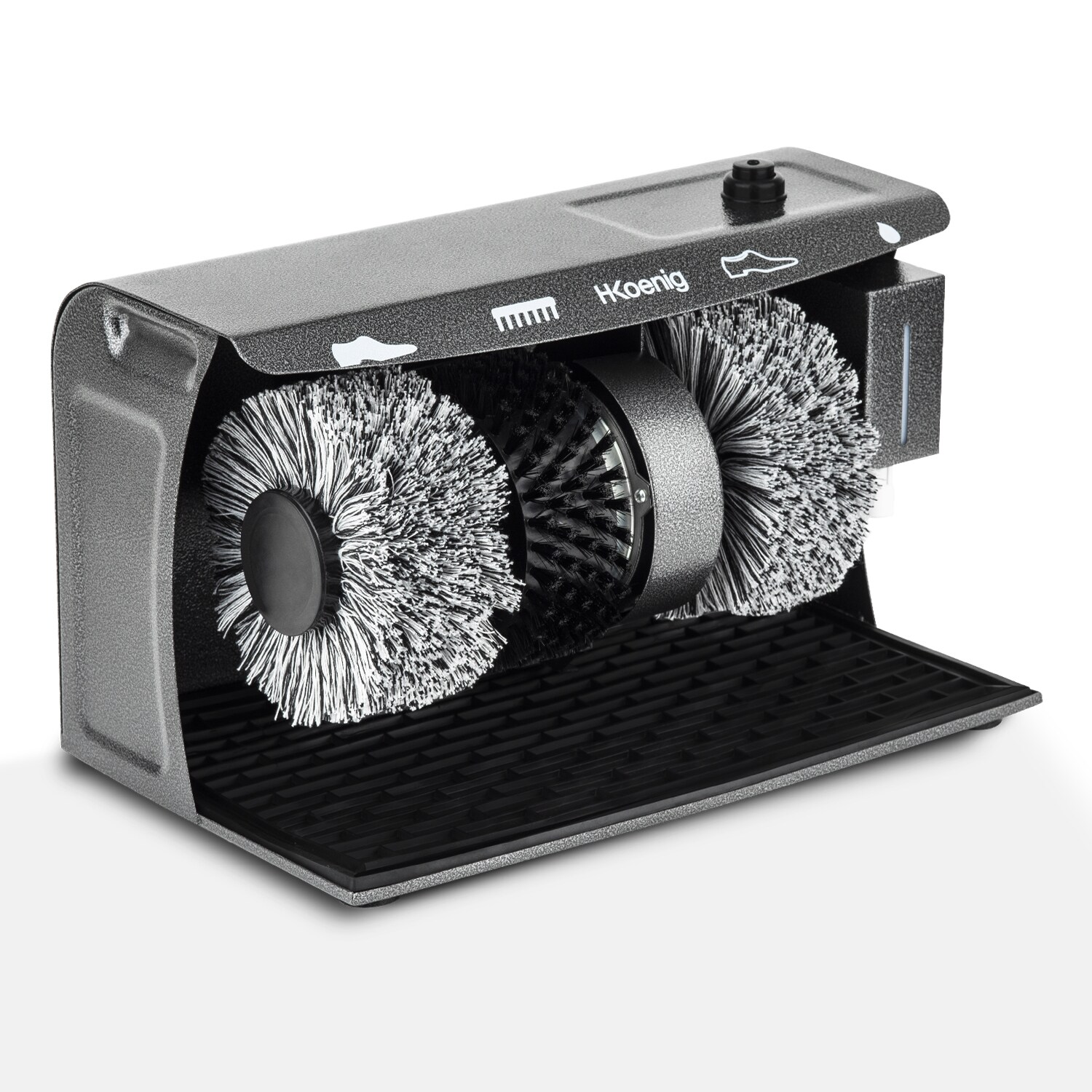 U600 Schuhputzmaschine / 3 rotierende Bürsten / Schuhcreme-Spender / 120 W / anthrazit