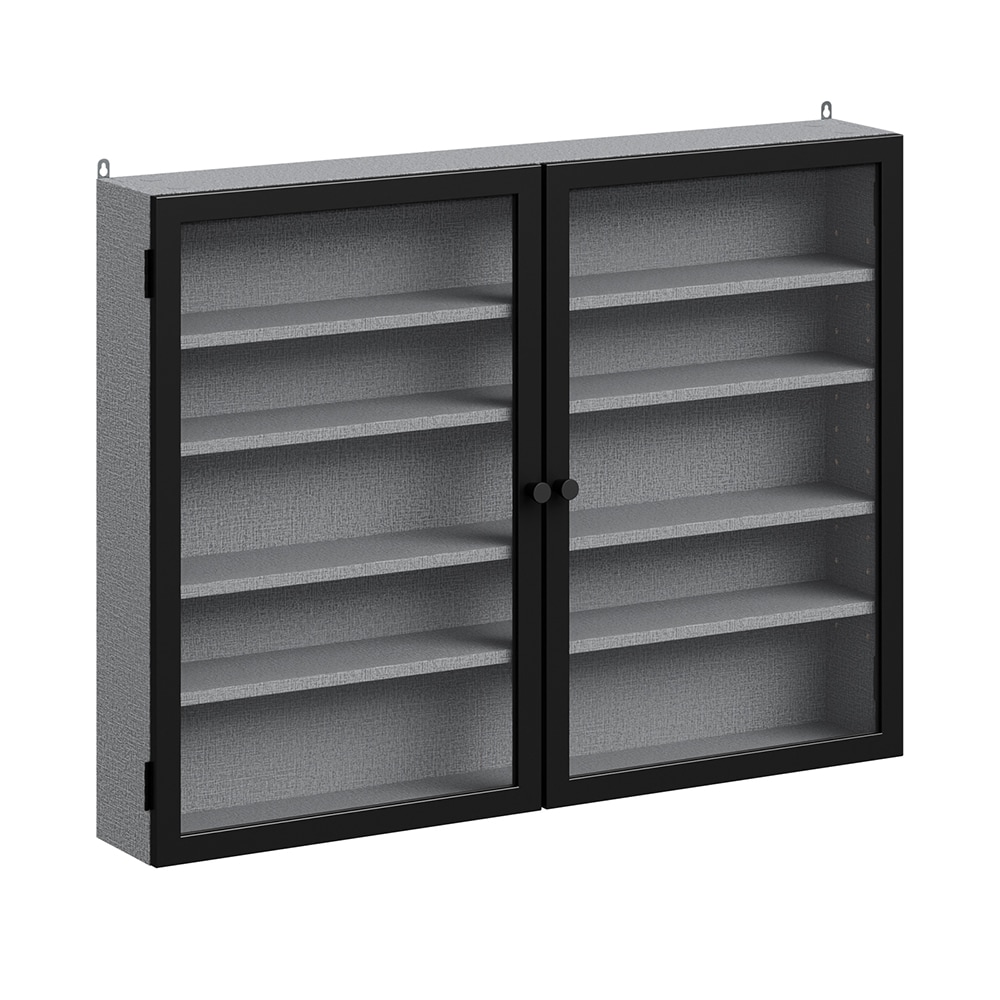 SoBuy Wandvitrine mit 2 T&uuml;ren Grau 80x12,2x60cm Modern 