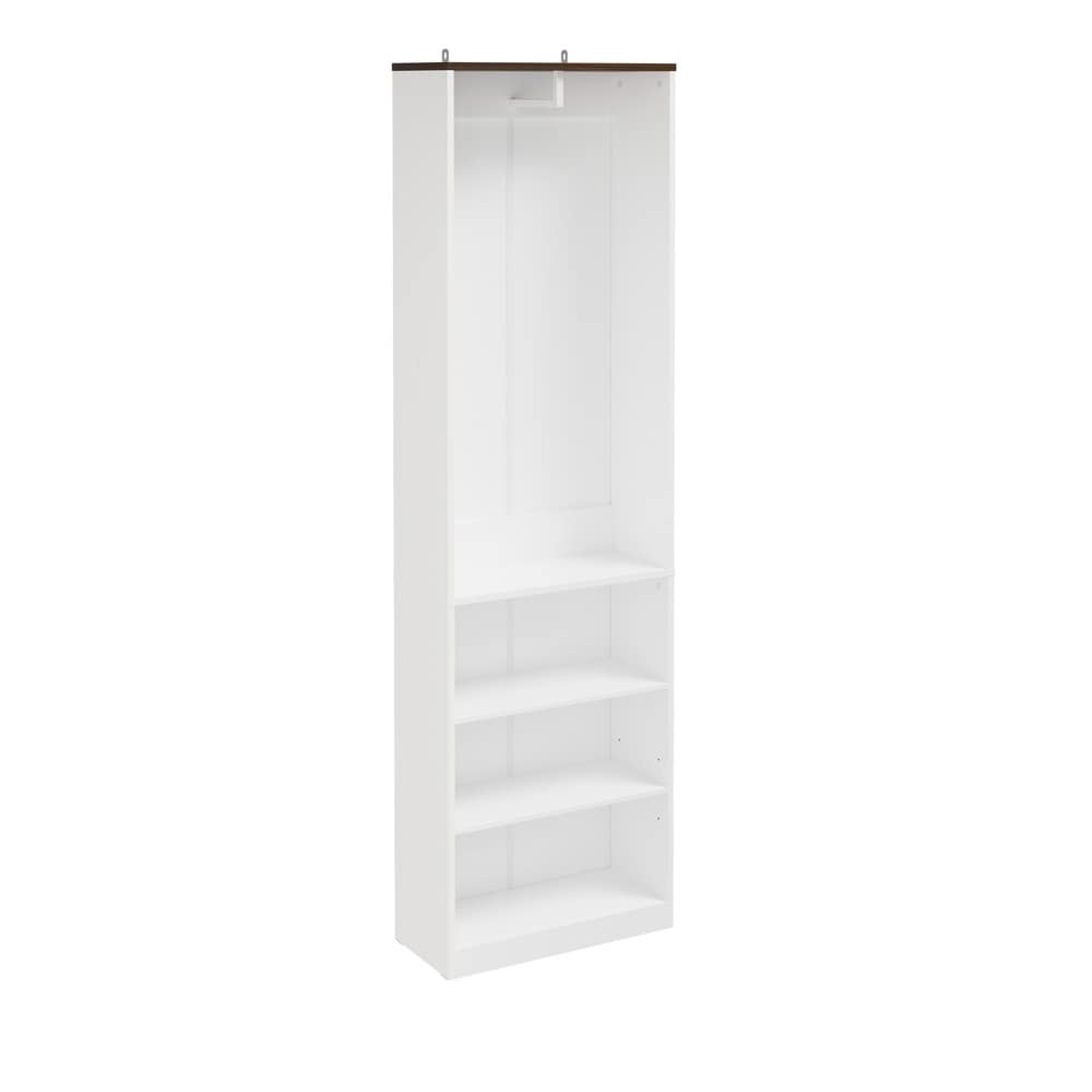 SoBuy Kleiderschrank, Aufbewahrungsschrank, Offenes Regal mit 3 F&auml;chern Wei&szlig; 55x25x187cm Modern 
