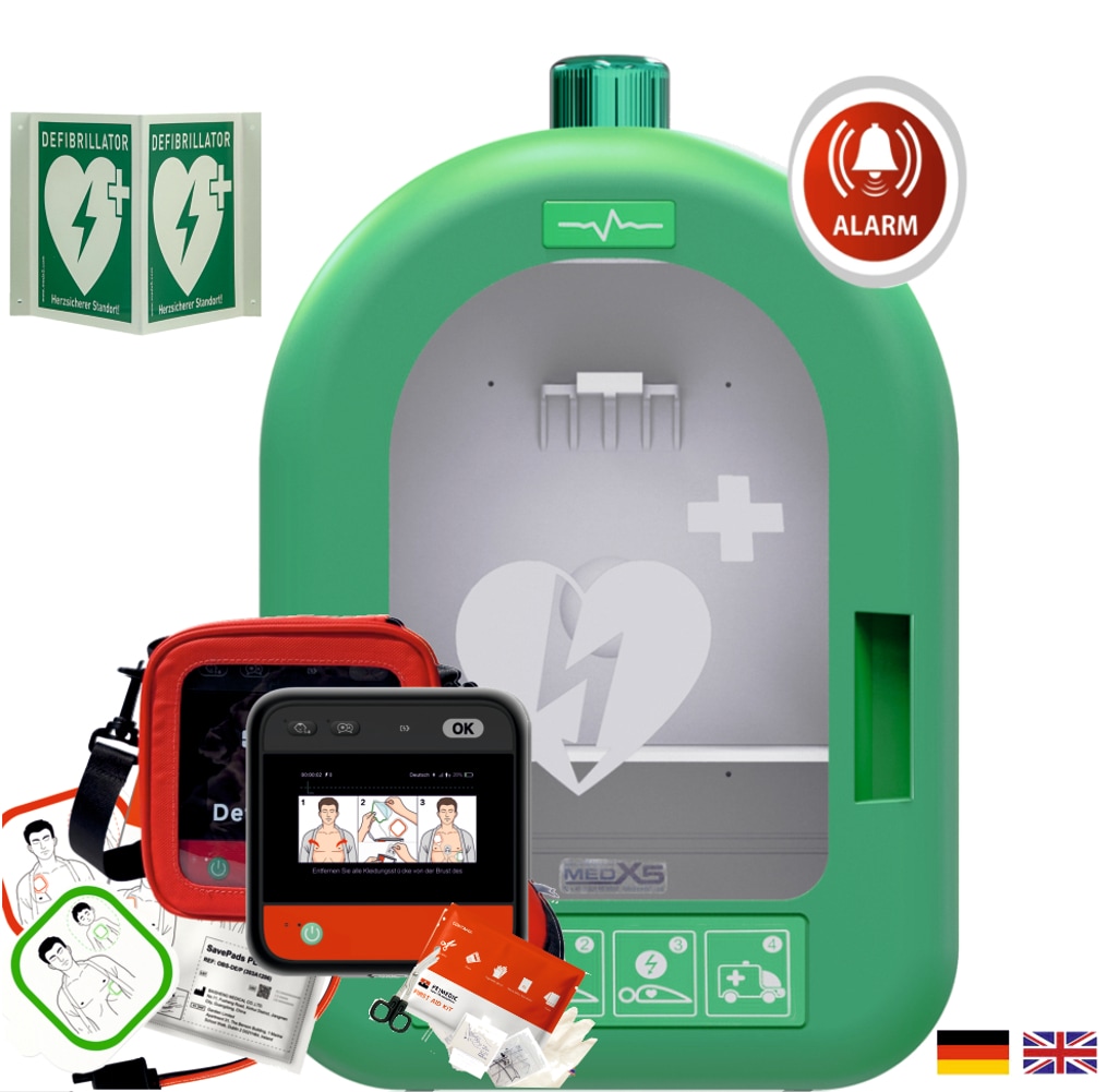 myPAD-M mit LCD-Farbbildschirm, PVC-Wandkasten & Winkelschild, DE/EN