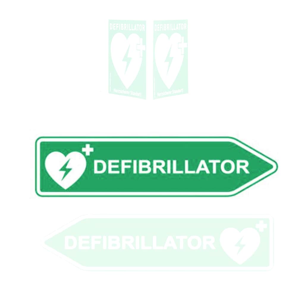 AED-Standortschild rechtsweisend, innen & au&szlig;en 