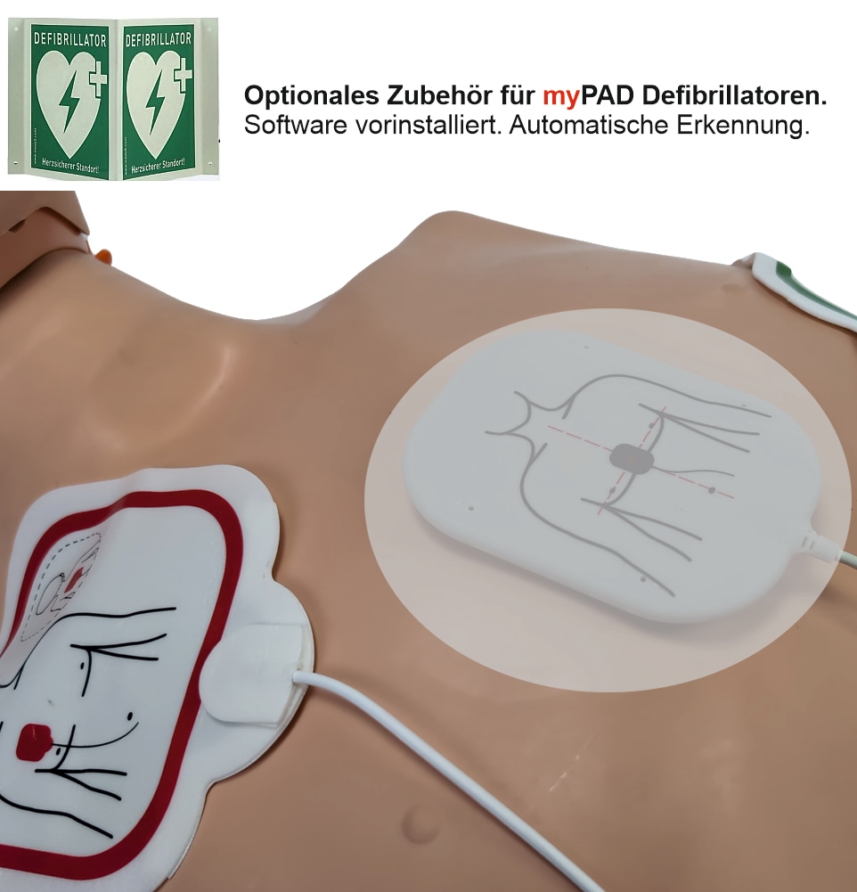 myPAD Herzdruckmassage-Feedbacksensor-Elektroden f&uuml;r Erwachsene & Kinder (ohne HLW!) 