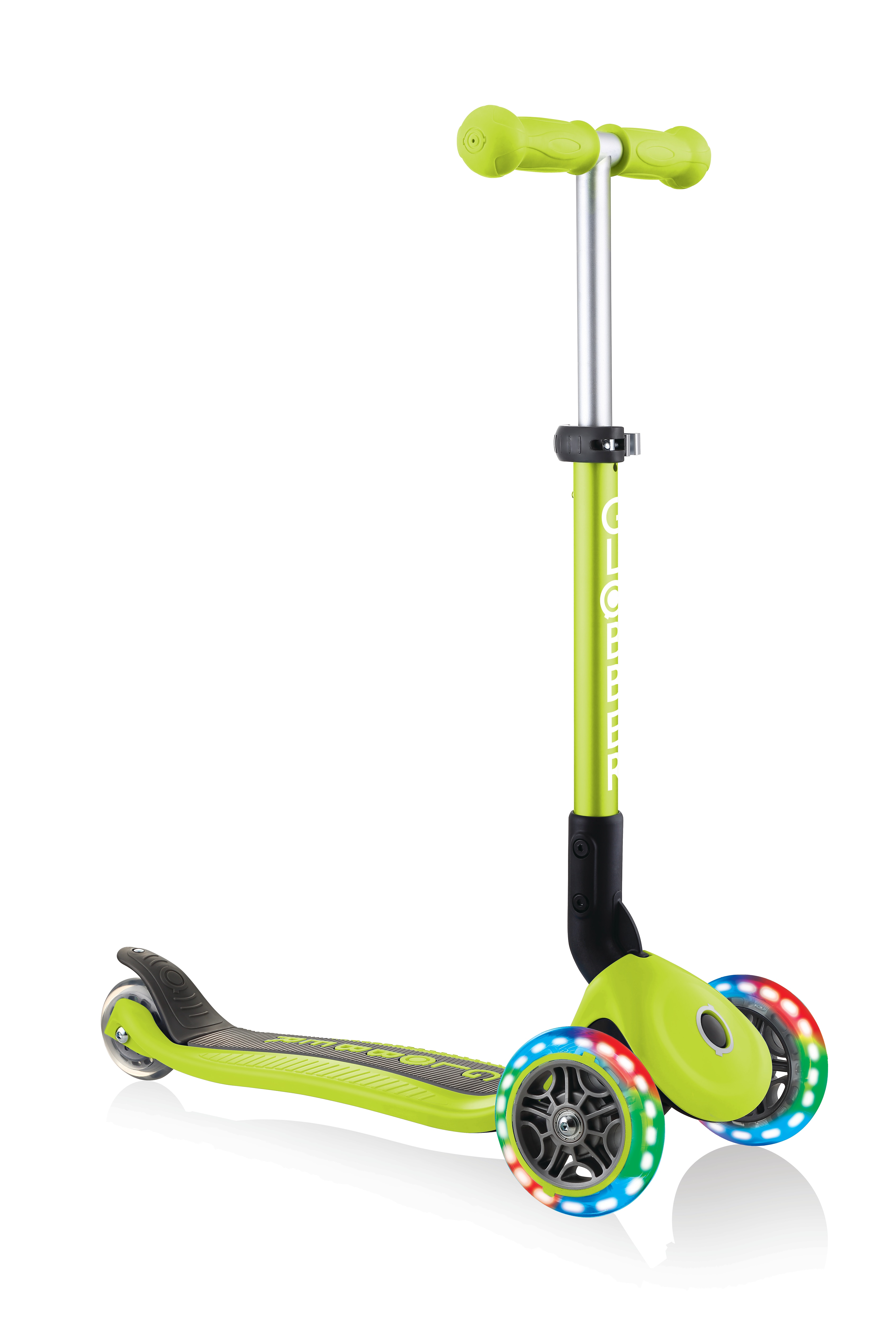 GLOBBER JUNIOR FOLDABLE LIGHTS lime gr&uuml;n, mit Leuchtrollen 