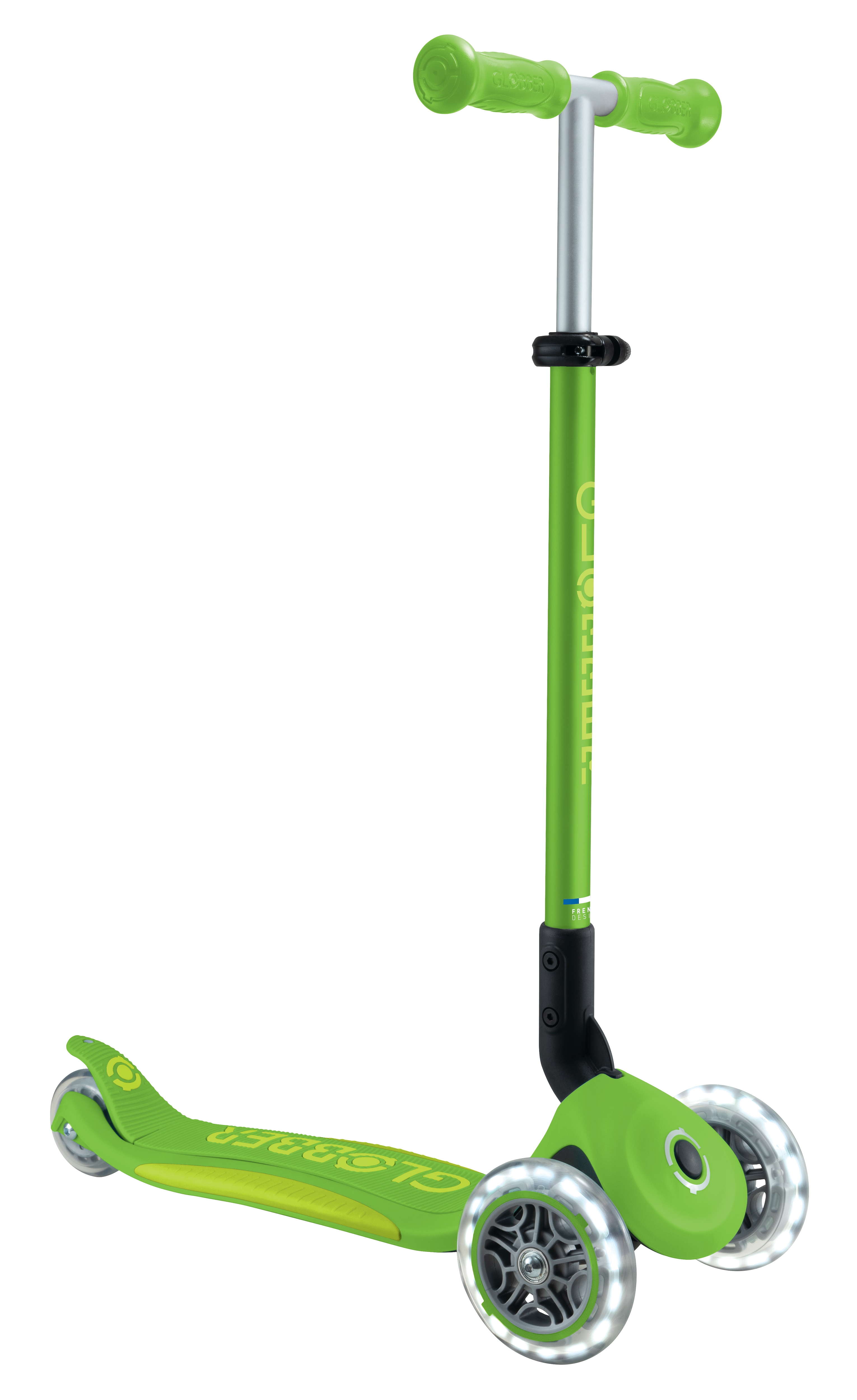 GLOBBER PRIMO FOLDABLE PLUS LIGHTS gr&uuml;n-lime gr&uuml;n, mit Leuchtrollen 