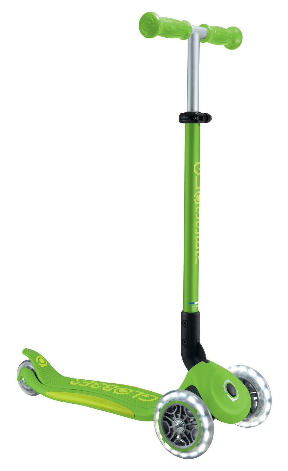 GLOBBER PRIMO FOLDABLE PLUS LIGHTS grün-lime grün, mit Leuchtrollen