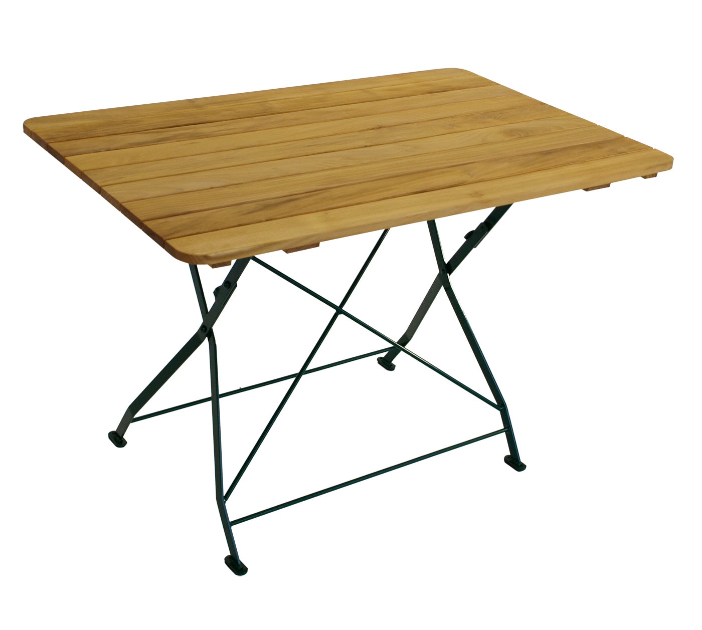 Klapptisch BAD T&Ouml;LZ 70x110cm rechteckig, Flachstahl gr&uuml;n + Robinie 