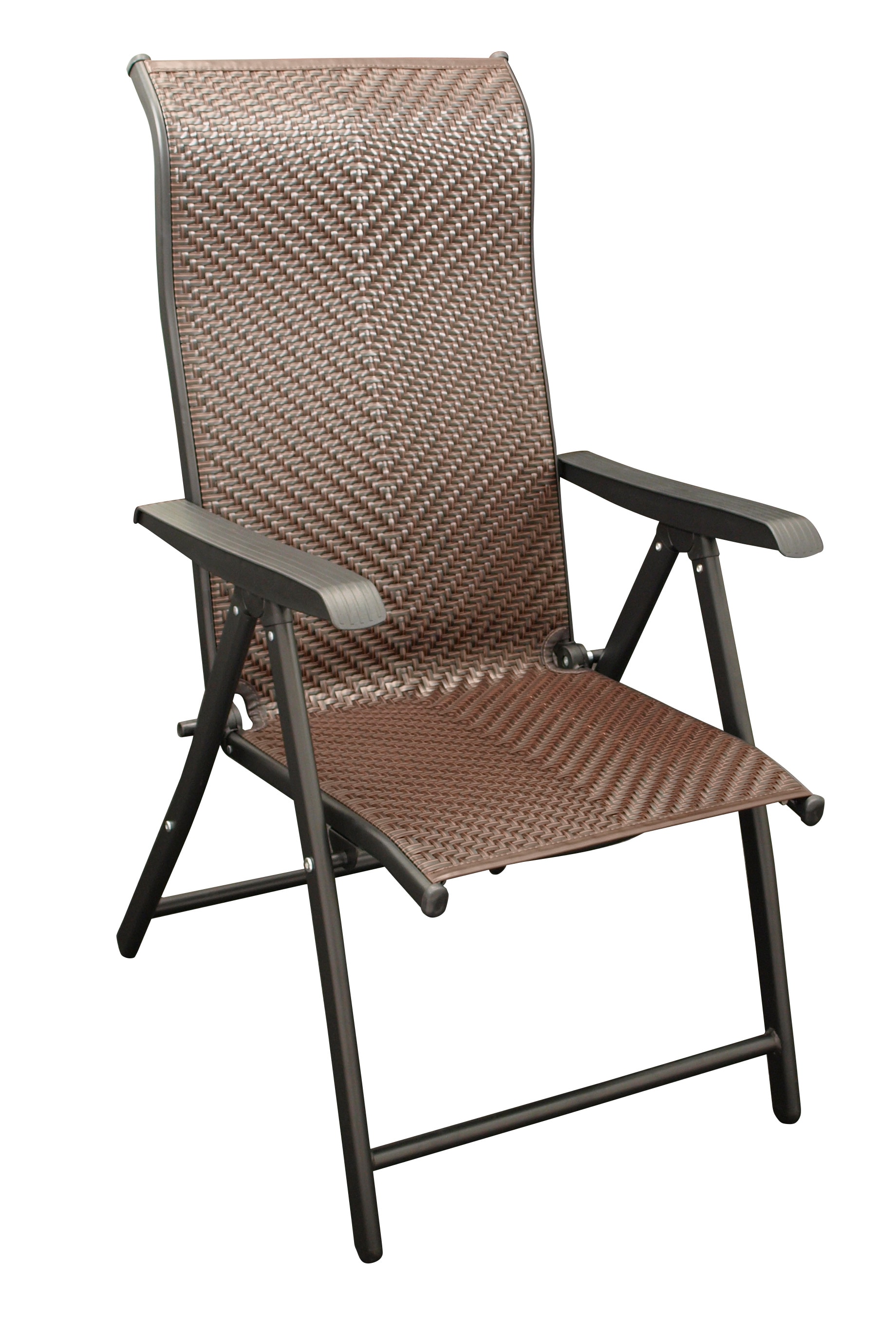 Klappsessel ANTIBES Hochlehner, Metall + Polyrattan braun, klappbar 