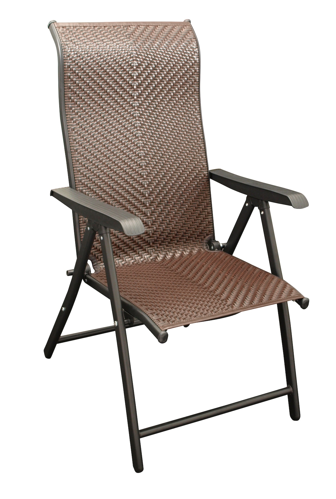 Klappsessel ANTIBES Hochlehner, Metall + Polyrattan braun, klappbar