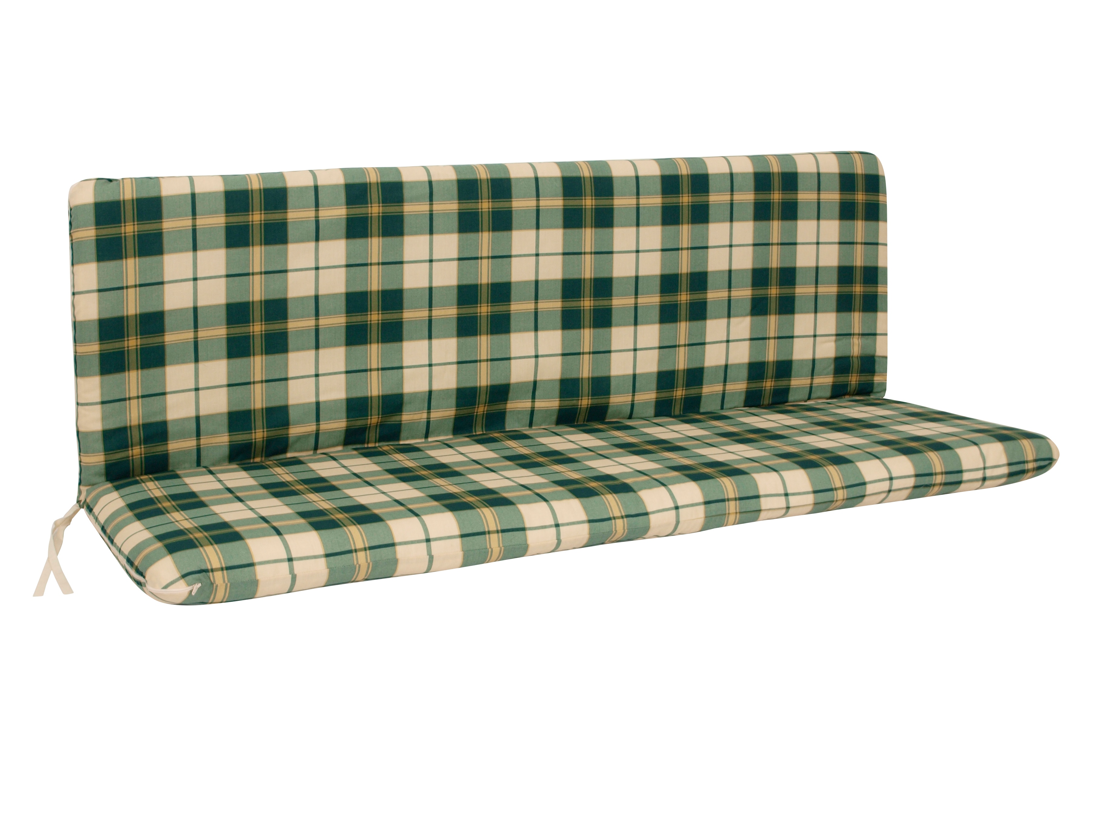 Auflage BOSTON f&uuml;r Bank 3-sitzer, gr&uuml;n/beige kariert 