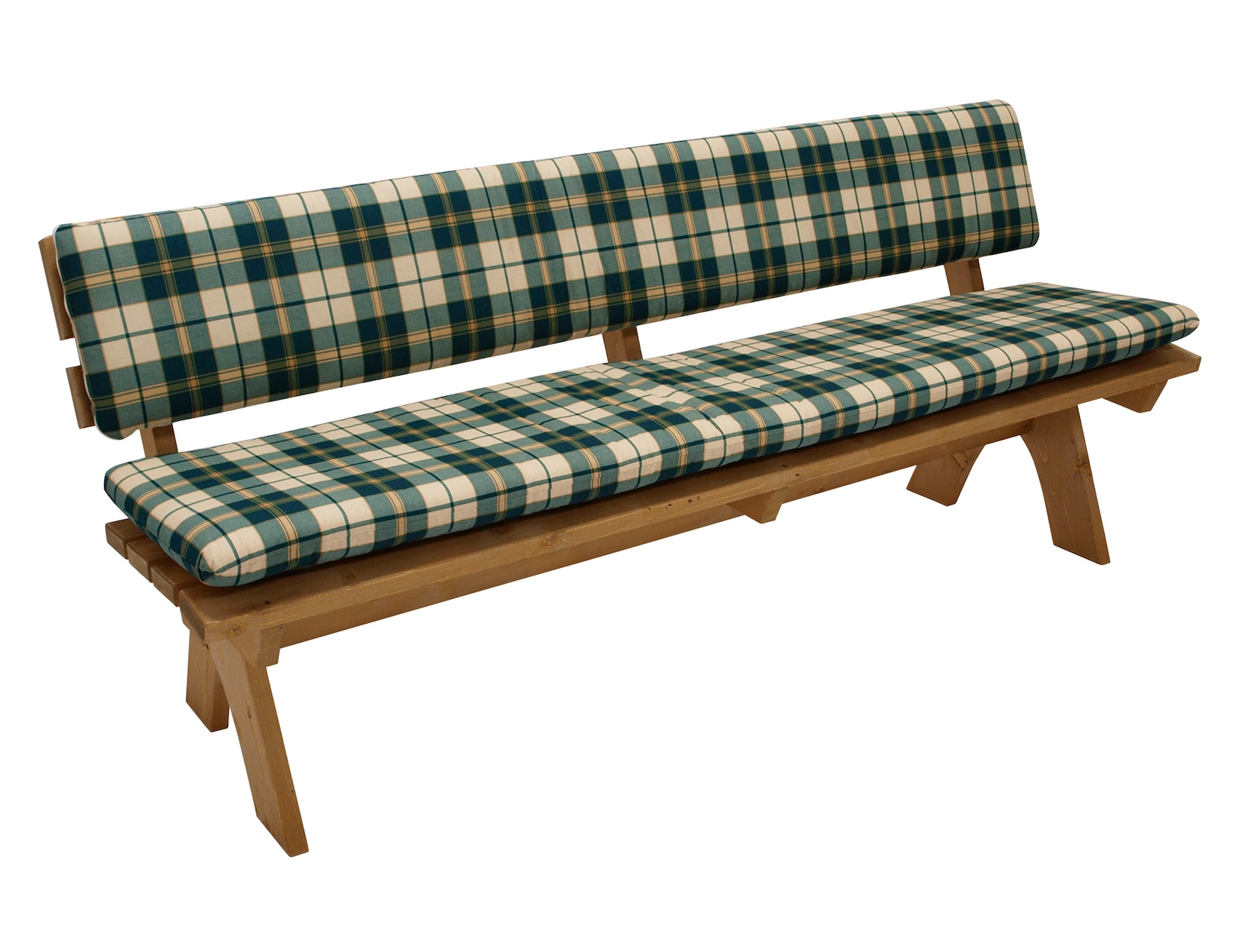 Auflagenset BOSTON für Bank 4-sitzer 195m, grün/beige kariert, 2-teilig