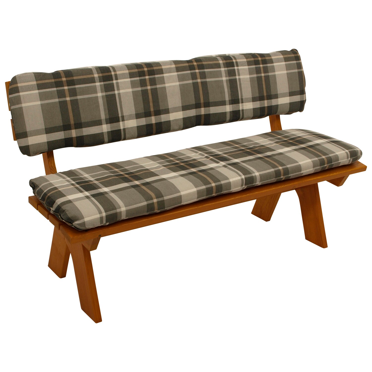 Auflagenset SEATTLE f&uuml;r Bank 3-sitzer 150cm, grau/beige kariert, 2-teilig 