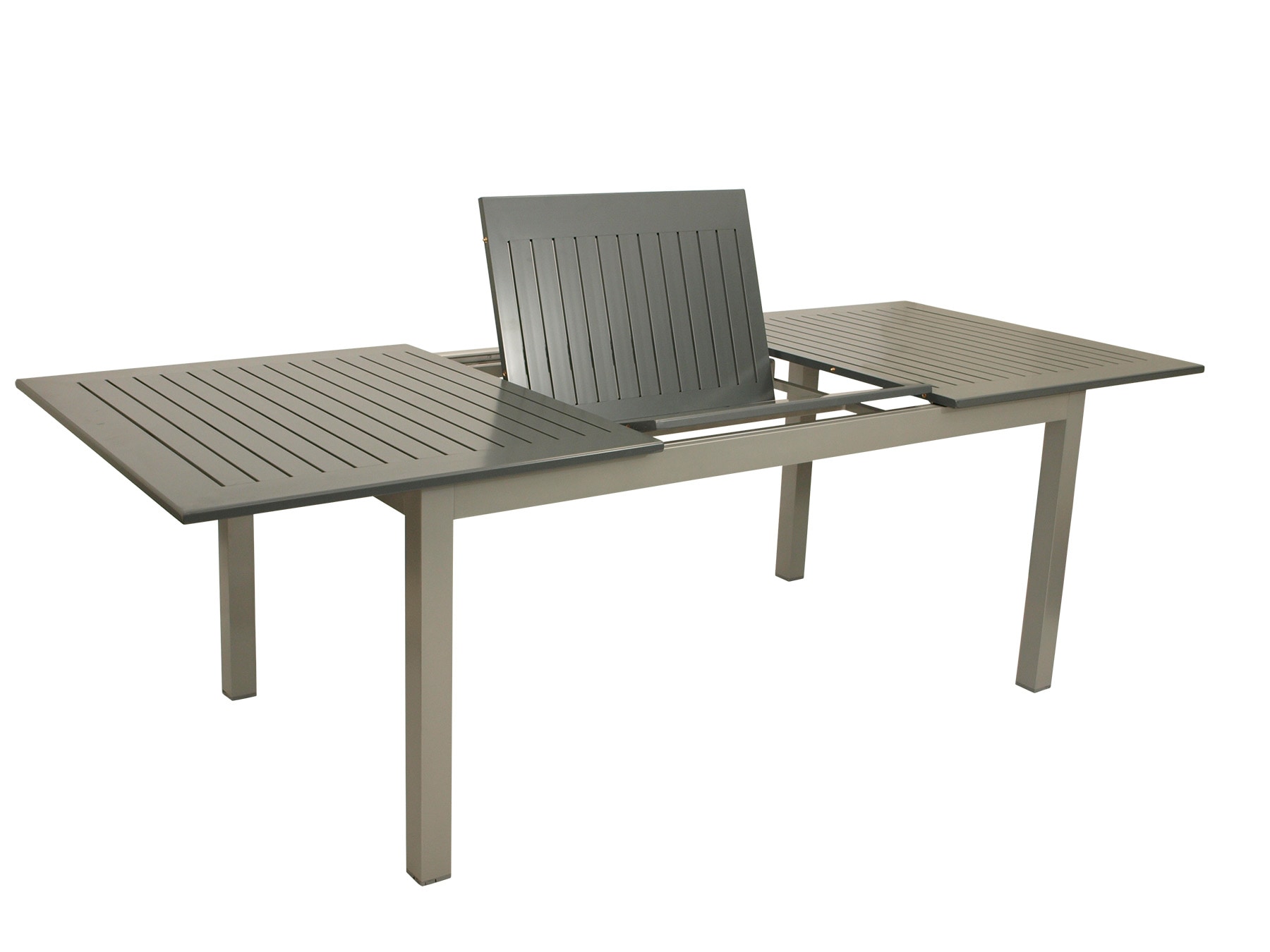 Ausziehtisch BAJAZZO 175/245x100cm, Aluminium silbergrau/grau 