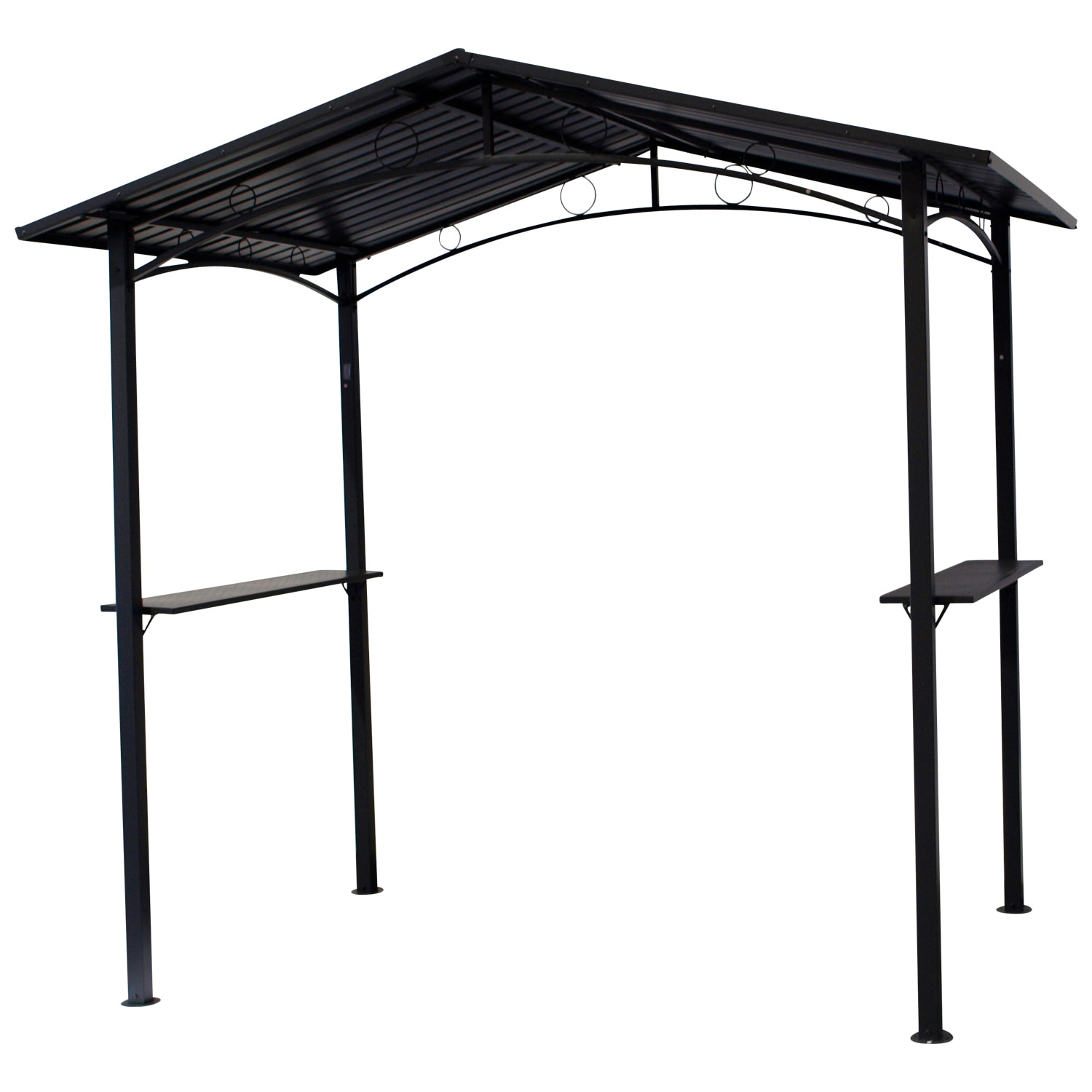 Grillpavillon TOULOUSE 2,5x1,6 Meter, Stahl dunkelgrau, Dach aus Metall 