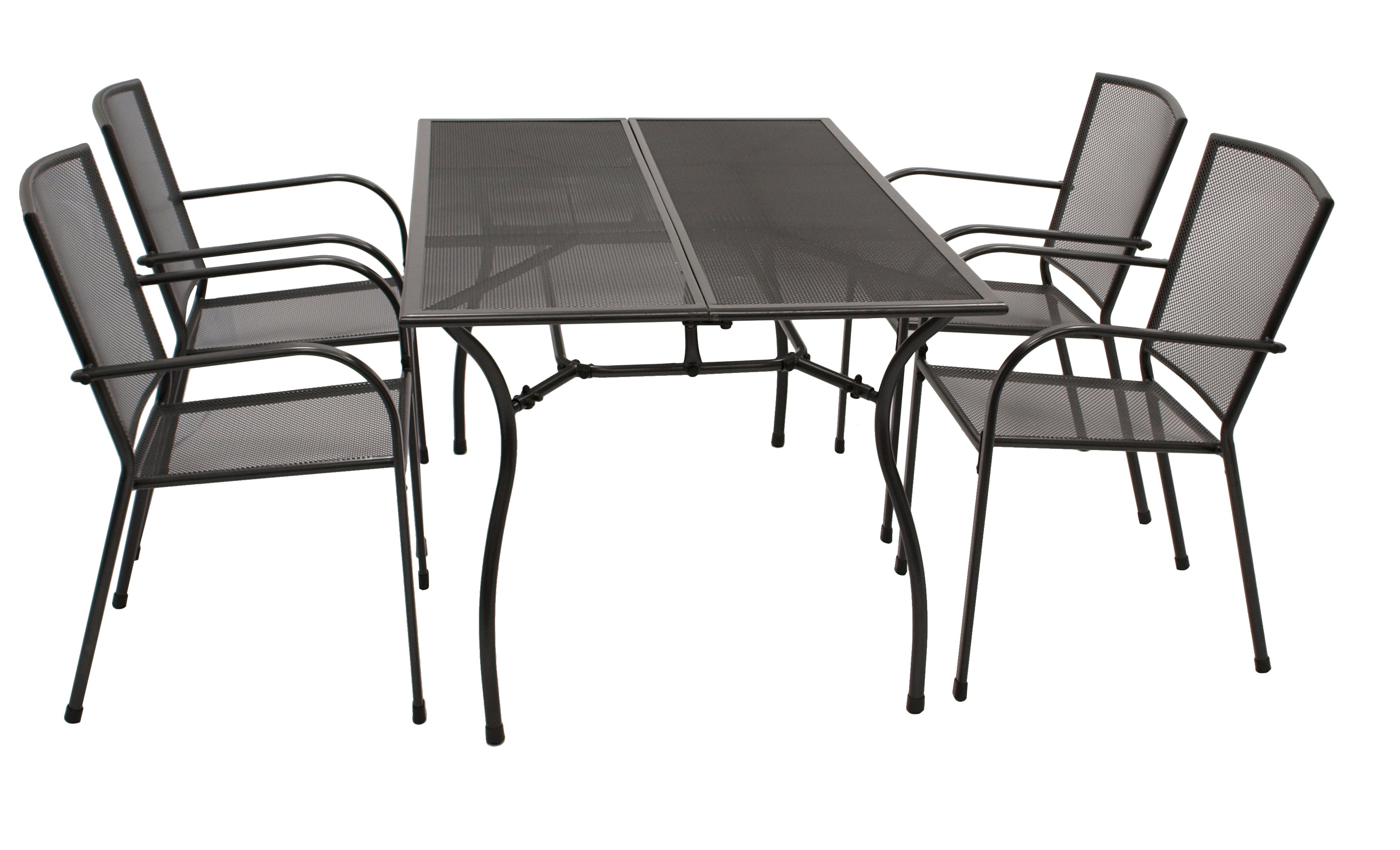 Garnitur CLASSIC 5-teilig, Streckmetall anthrazit (Tisch 90x150cm) 