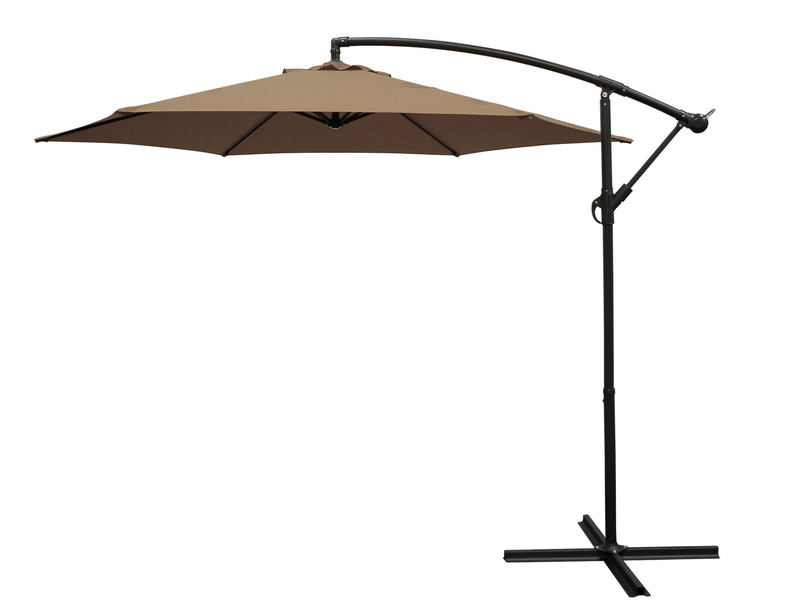 Ampelschirm Aluminium 300cm taupefarben, mit Kurbel, Gestell Aluminium, Material Bezug 100% Polyester, Gewicht 10kg 