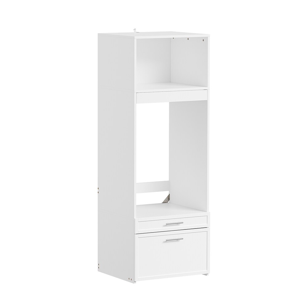 SoBuy Waschmaschinen-Schrank, Wäschekommode, Wäschekabinett mit 2 Schubladen Weiß 66x60,5x186cm