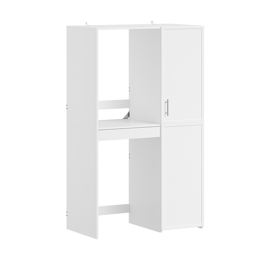 SoBuy Waschmaschinen-Schrank mit Wäschetrockner-Kombi und Wäschekommode mit 1 Schublade Weiß