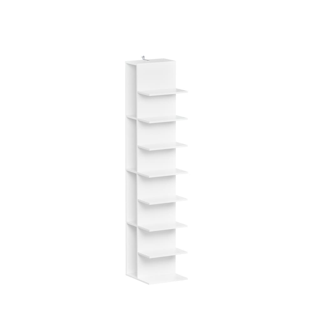 SoBuy B&uuml;cherregal, Stapelregal mit 10 F&auml;chern Wei&szlig; 30x32,5x146,8cm Minimalistisch 