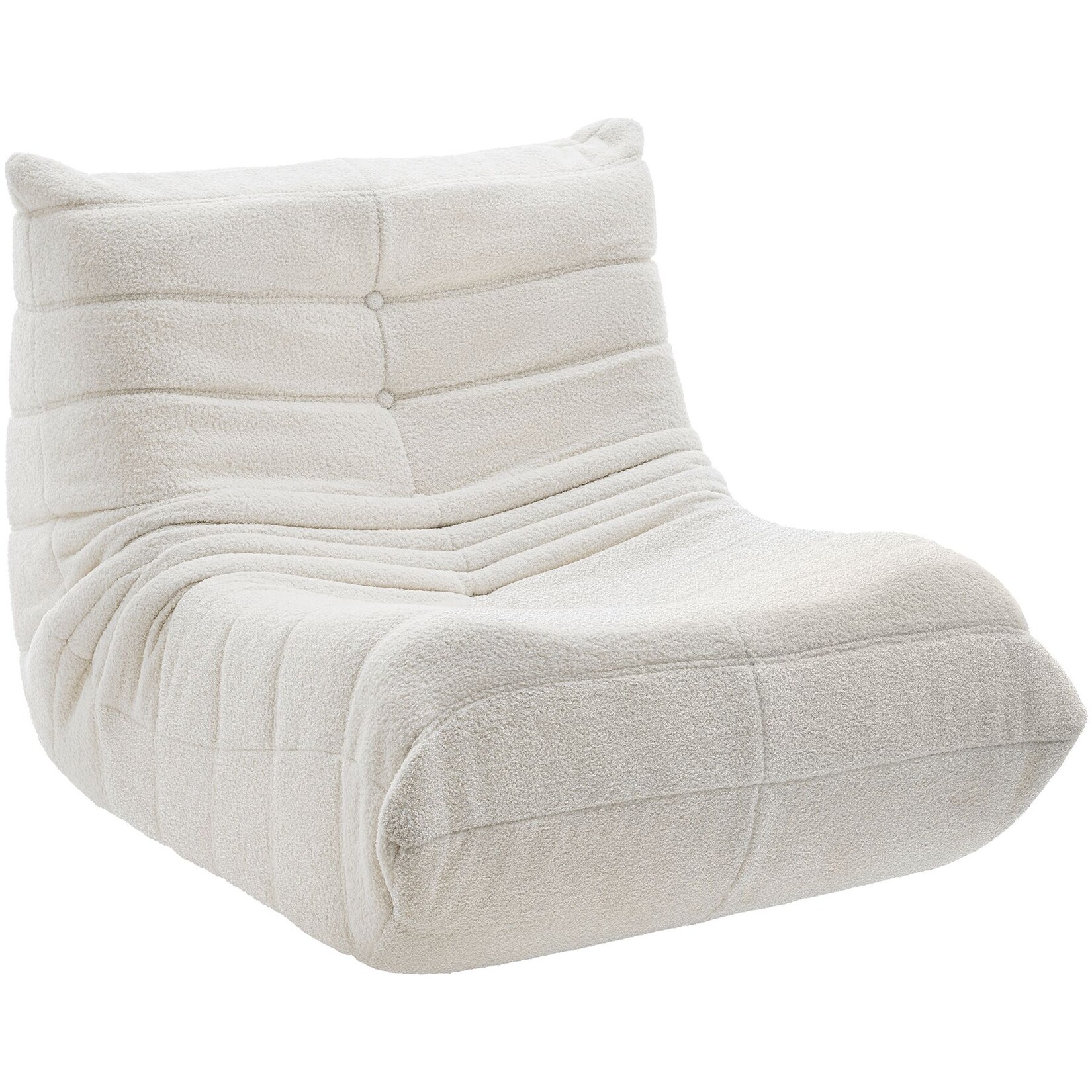 tectake® Relaxsessel, mit Bouclé-Bezug, rutschfeste Unterseite, 95 x 100 x 75 cm