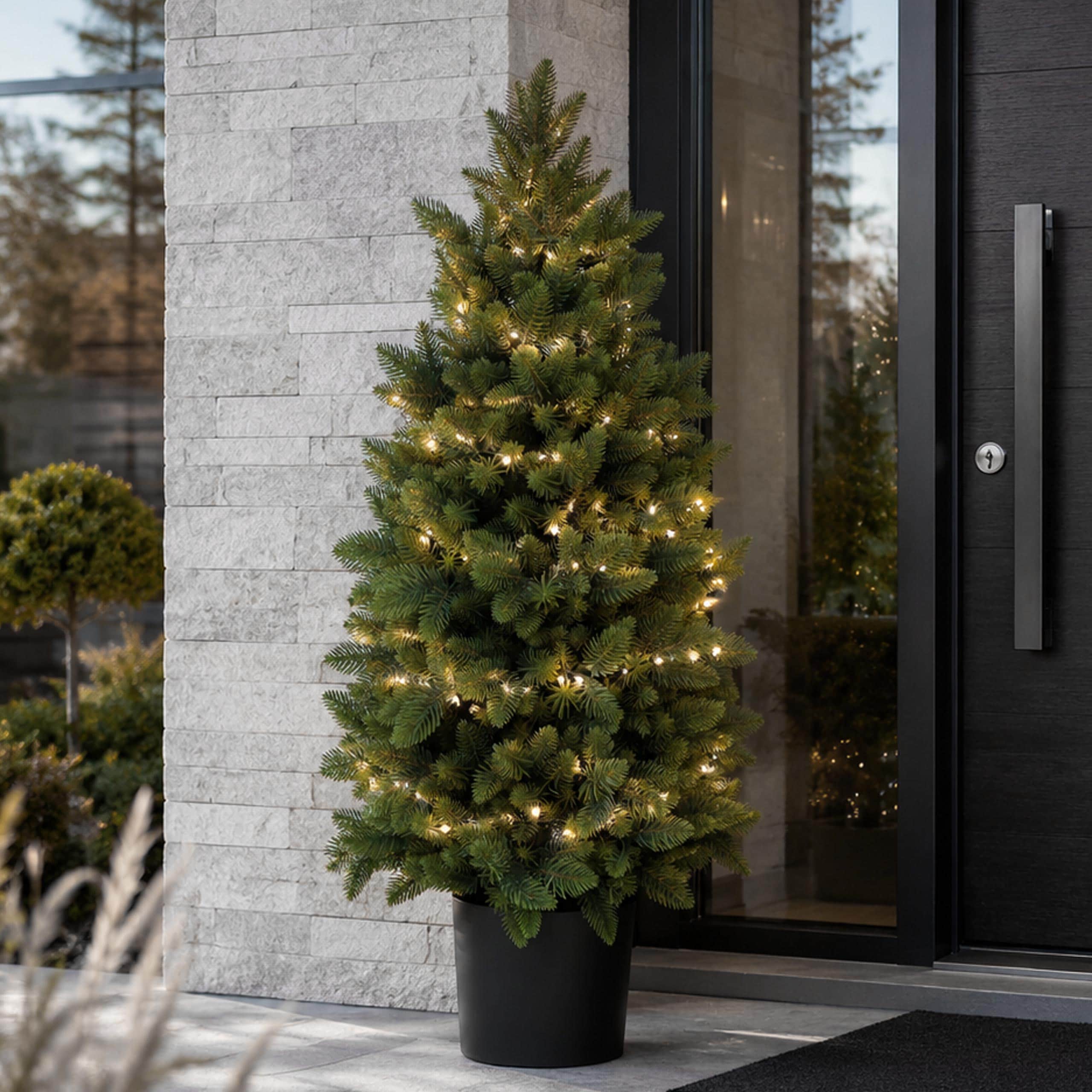Weihnachtsbaum MCW-R29, Dekobaum Kunstbaum Kunstpflanze k&uuml;nstliche Fichte, Outdoor Polyethylen, 85cm 