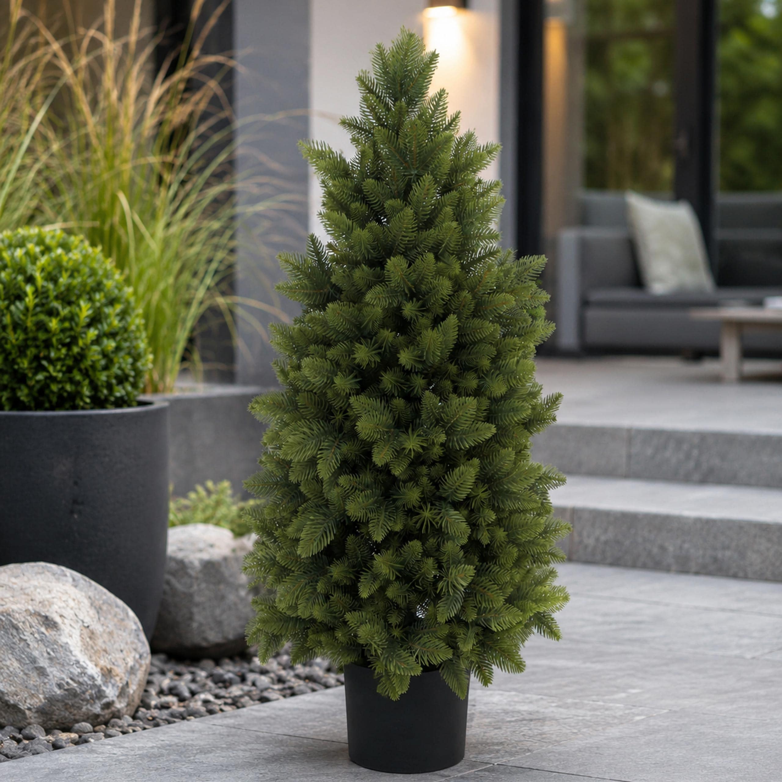 K&uuml;nstliche Fichte MCW-R29, Dekobaum Kunstbaum Kunstpflanze, Outdoor Polyethylen, 85cm 