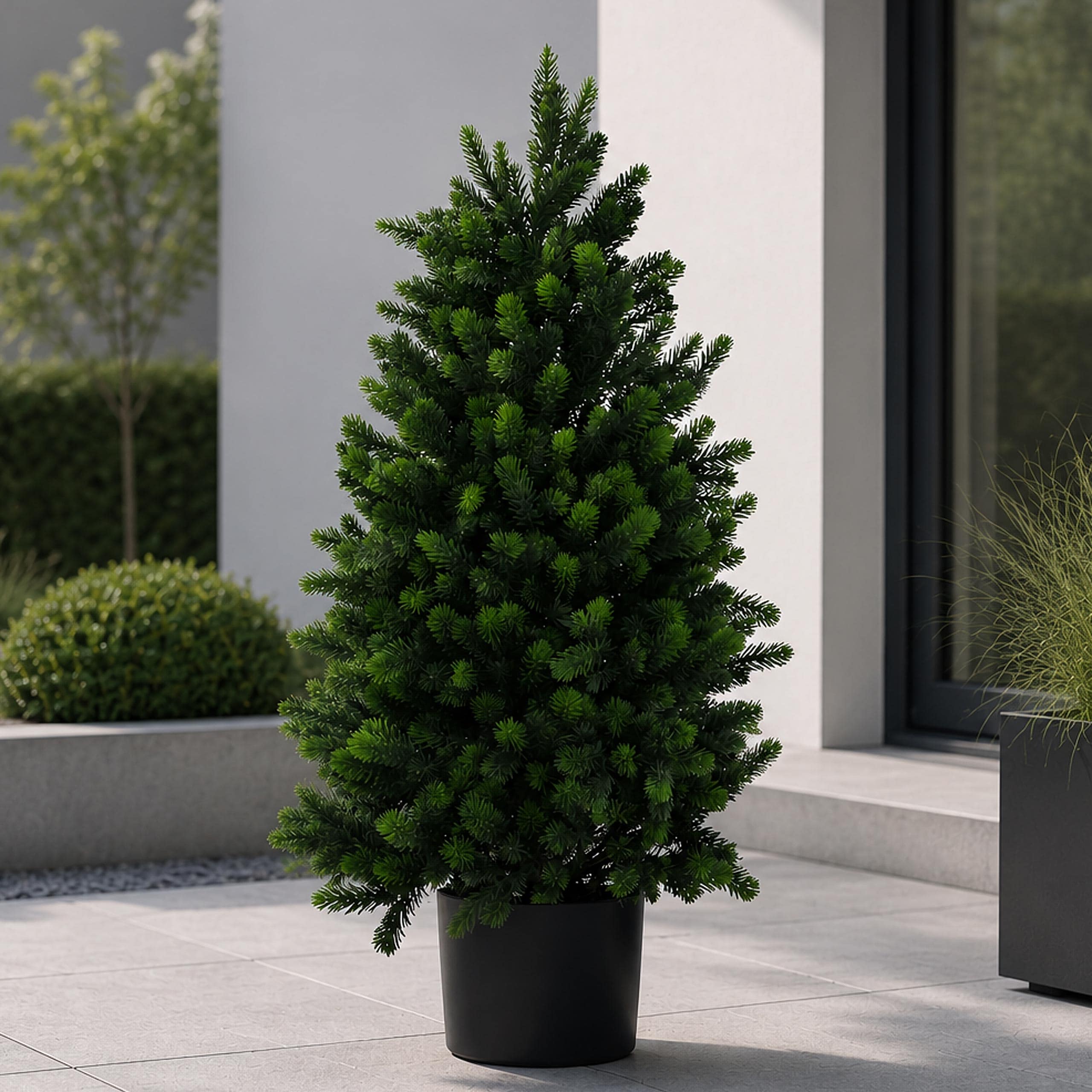 K&uuml;nstliche Tanne MCW-R29, Dekobaum Kunstbaum Kunstpflanze, Outdoor Polyethylen, 90cm 