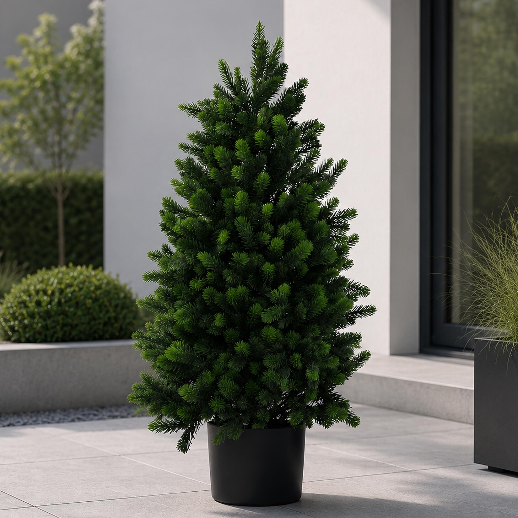 Künstliche Tanne MCW-R29, Dekobaum Kunstbaum Kunstpflanze, Outdoor Polyethylen, 90cm