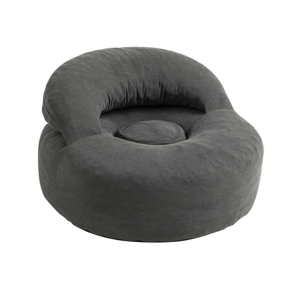 SoBuy Sessel mit Liegefunktion, Lounge-Sessel, Ohrensessel Dunkelgrau 110x125x65cm Modern 