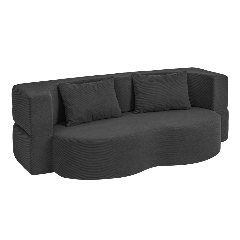 SoBuy Schlafcouch, Wohnlandschaft, Ausziehcouch mit Federkern Schwarz 177x107x32cm Modern 