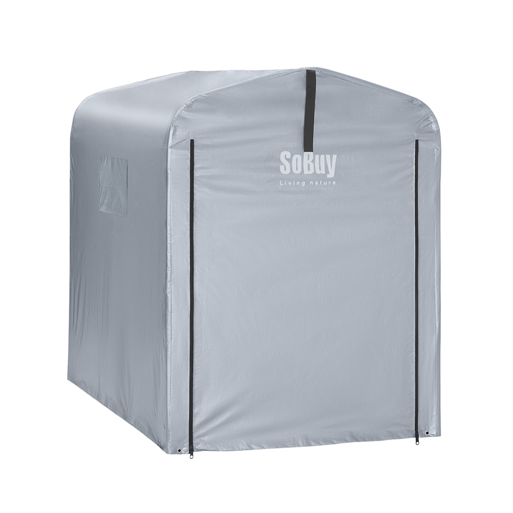 SoBuy Fahrradunterstand 1 T&uuml;r Grau 176x120x163cm Funktional 