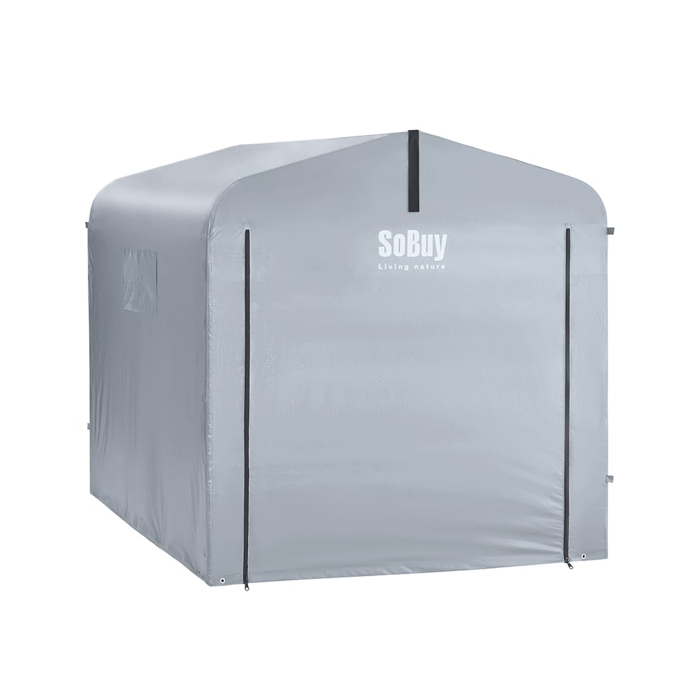 SoBuy Fahrradunterstand, 1 T&uuml;r Grau 219x159x165cm Funktional 
