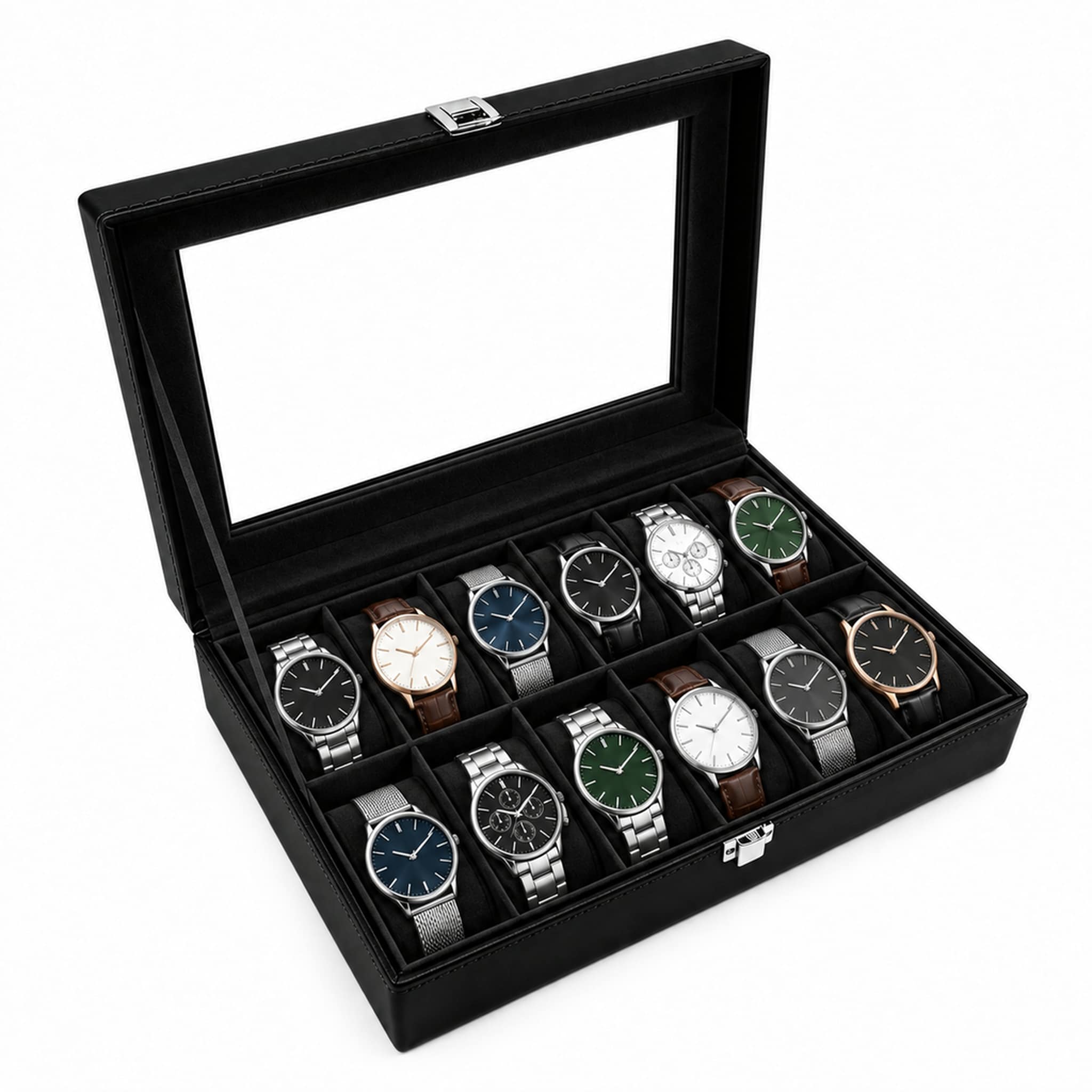 Karat Uhrenbox | Ciel | Uhrenkasten mit Glasdeckel 
