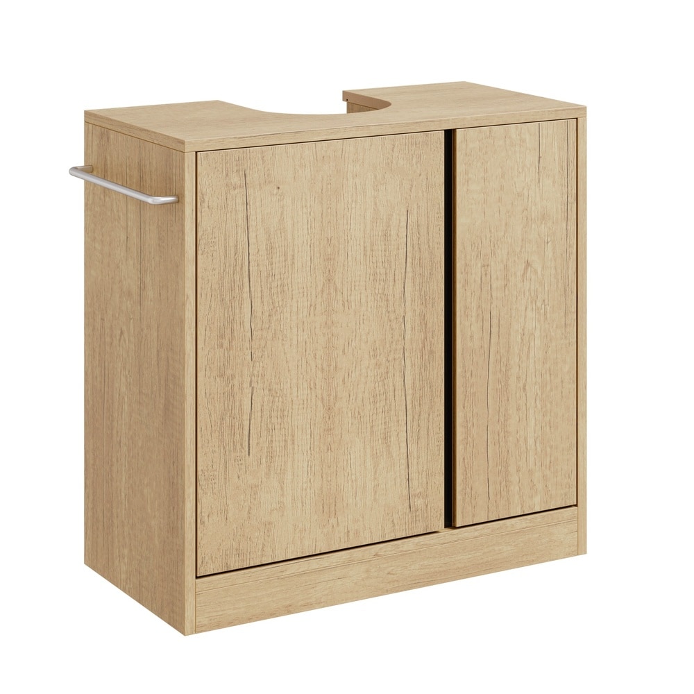 SoBuy Waschtischunterschrank, Unterschrank f&uuml;r Waschbecken, Badezimmerschrank mit 2 T&uuml;ren 