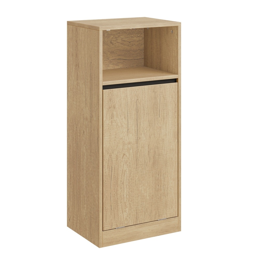 SoBuy Badezimmerschrank, Hochschrank f&uuml;r Bad, W&auml;schekorb-Schrank, 1 Fach 