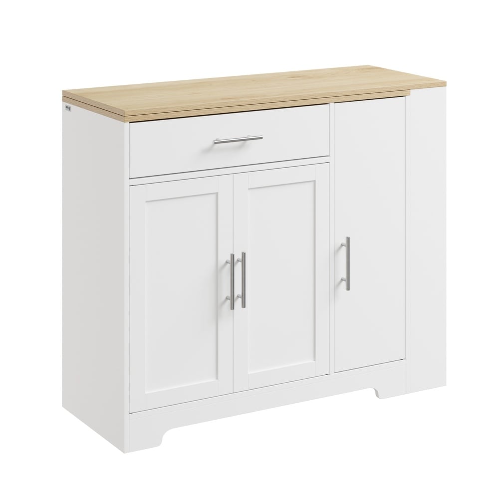 SoBuy K&uuml;cheninsel, K&uuml;chenwagen, K&uuml;chentheke mit 1 Schublade Wei&szlig; 104x40x89cm Nordisch 