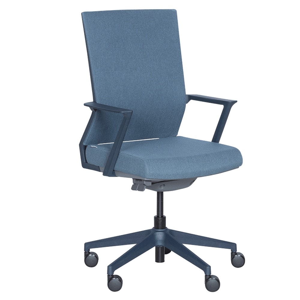 Carmen KLAWER Ergonomischer B&uuml;rostuhl mit Lordosenst&uuml;tze &ndash; Blau 