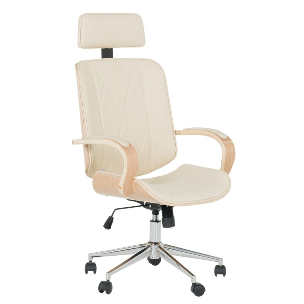 Carmen 6404 Chefsessel mit Kunstleder &ndash; Buche/Creme 