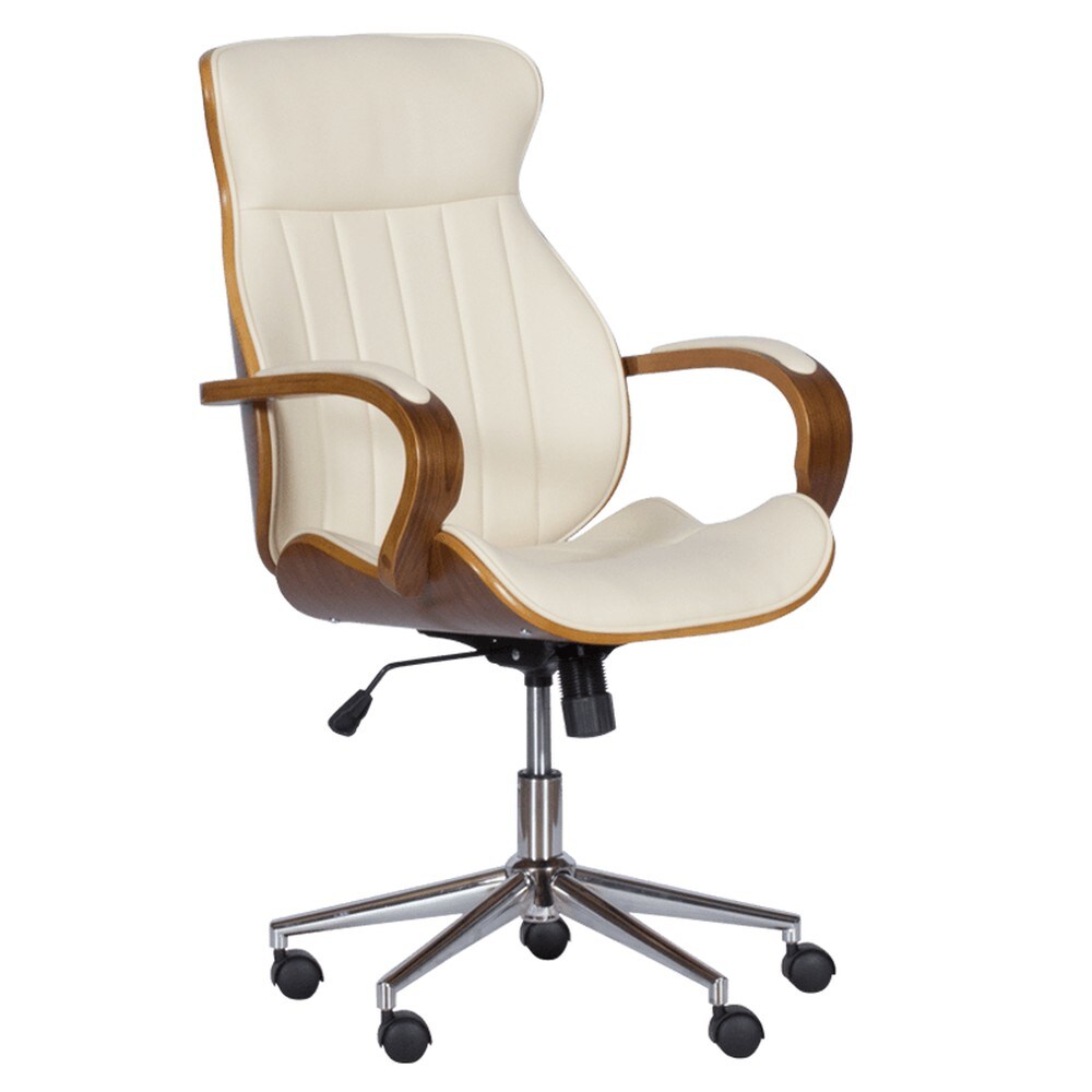 Carmen 6402 Chefsessel mit Kunstleder &ndash; Nussbaum/Creme 